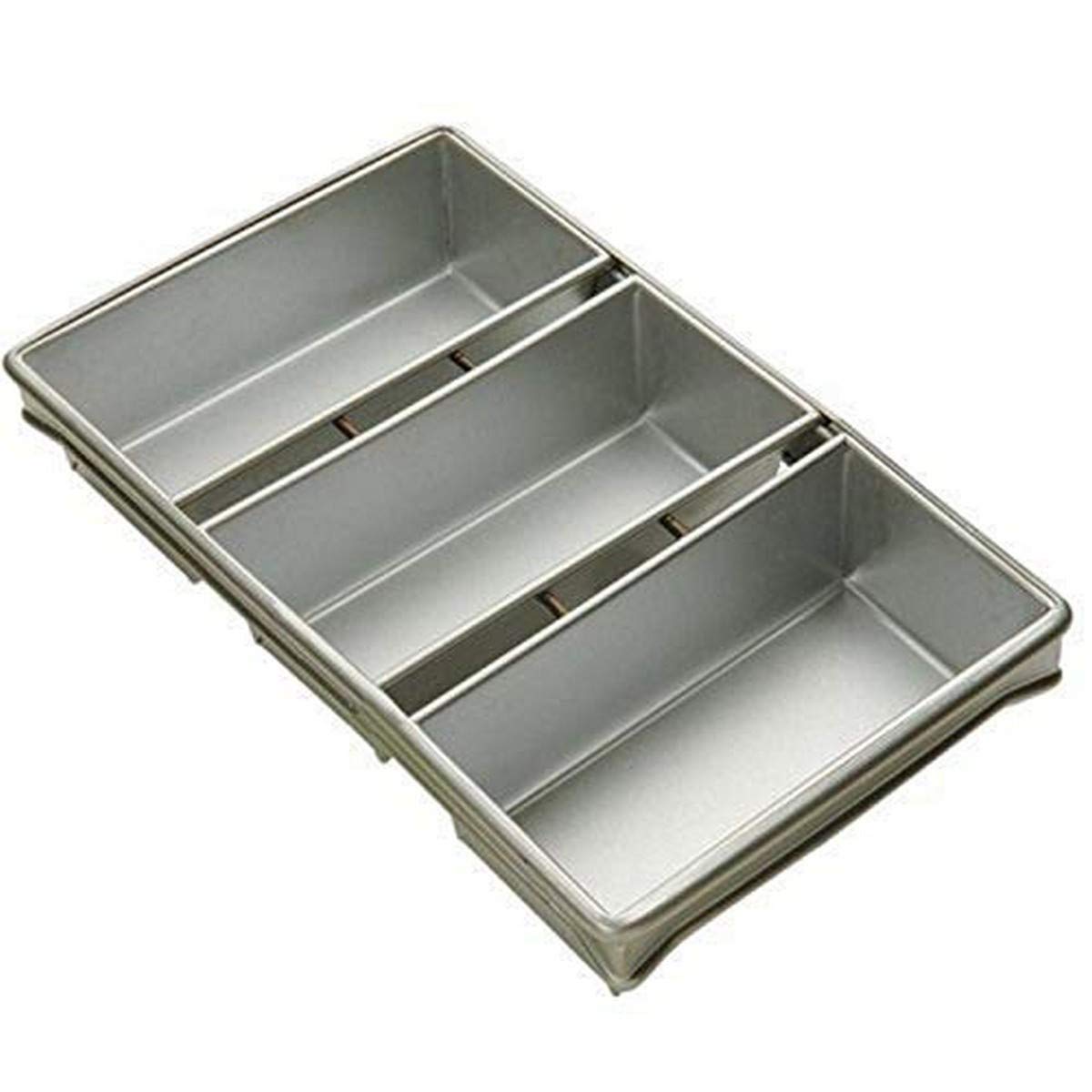 Focus Foodservice (904235) 3 Strap Bread Pan Set Silver, 8 1/2'' X 4 1/2''