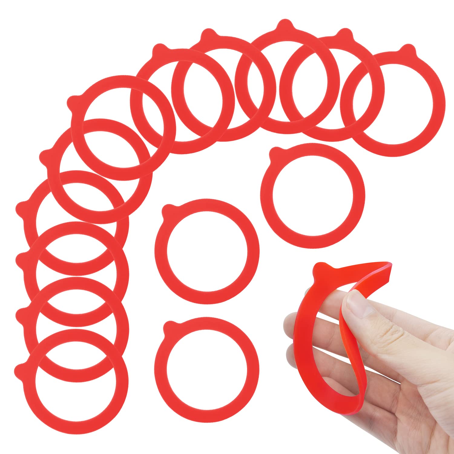 12 Pieces Rubber Seals for Glass Jars, Airtight Silicone Mason Jar Gaskets, Leakproof Silicone Replacement Gaskets for Storage J