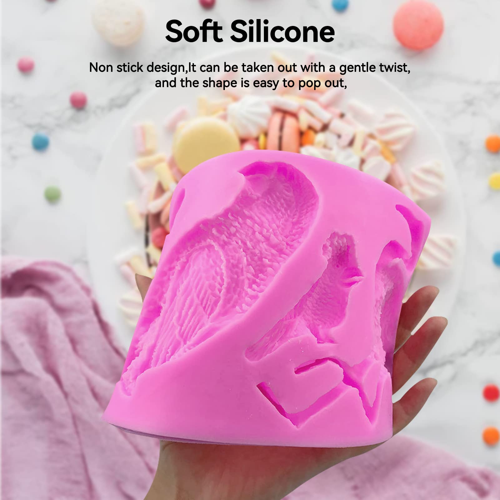 Fondant Molds, Silicone Birds Shape Candy Molds Flamingo Fondant Molds For Cake Decorating Chocolate Molds Silicone Baking Mold
