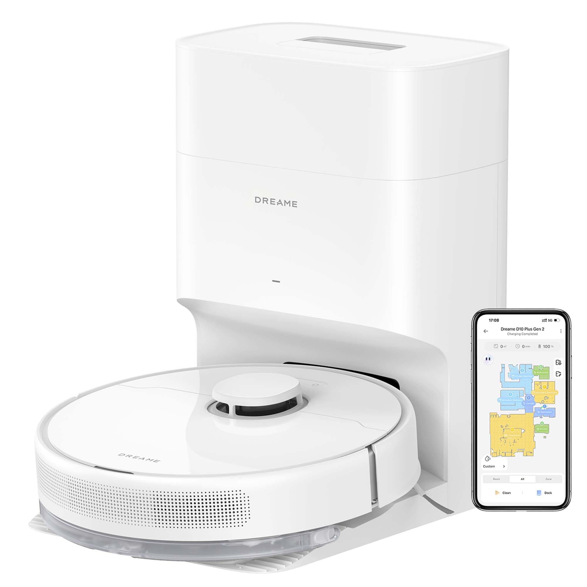 Dreame D10 Plus Gen 2 Robot Vacuum Cleaner With Automatic Dust Emptying, Stores Up To 90 Days Of Dust, Lidar Navigation, 6000 Pa