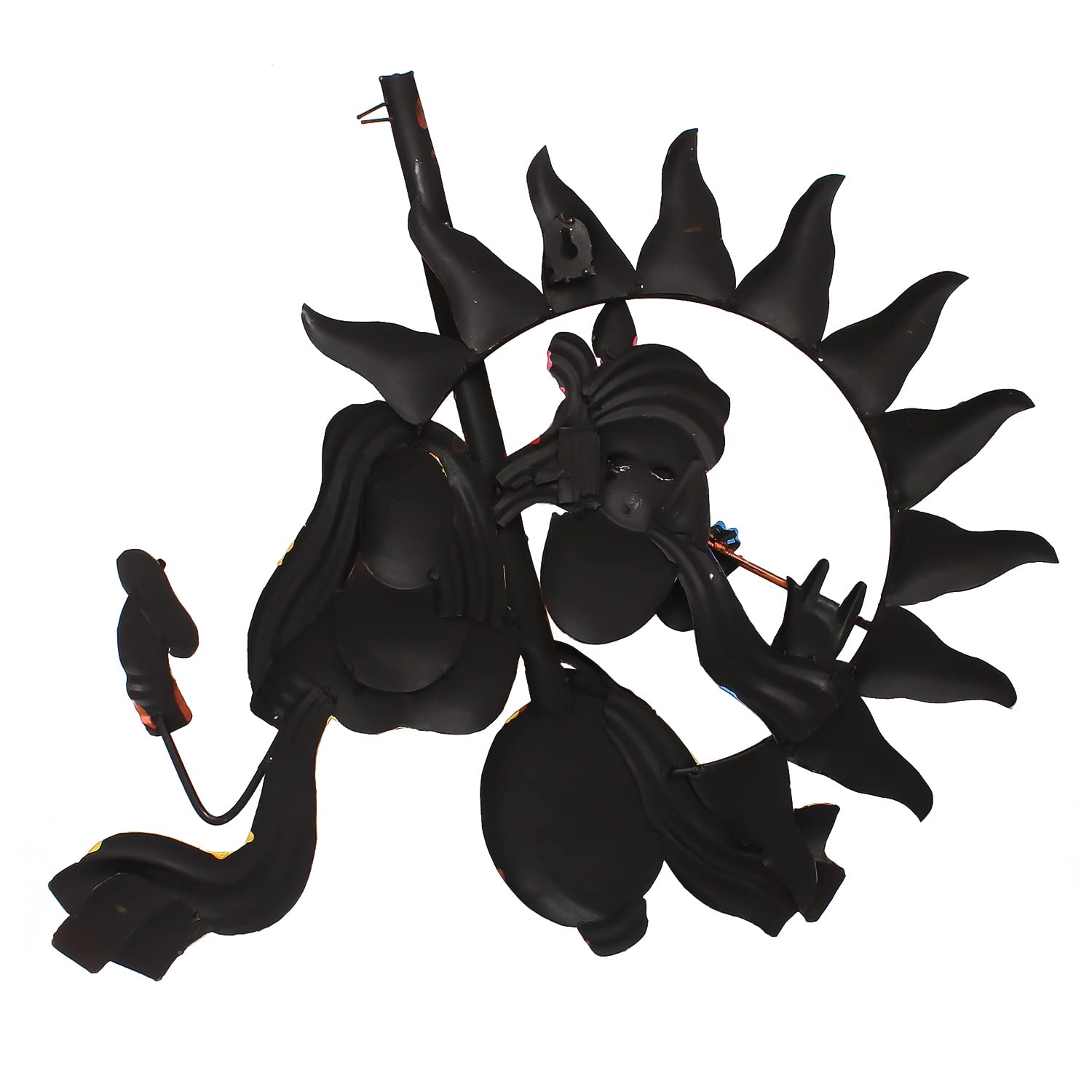 eCraftIndia Radha Krishna Playing Flute/Bansuri and Veena Wall Hanging