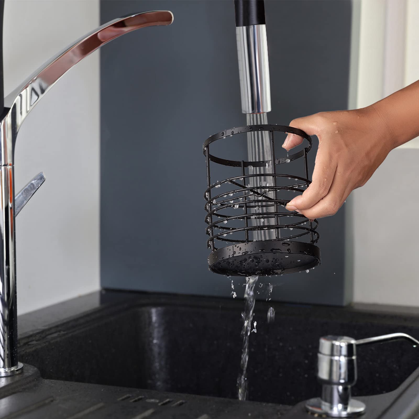 Redcall Utensil Holder For Kitchen Countertop,Metal Spatula Holder,Cooking Utensil Holder For Spoon,Wire Utensil Organizer,Stain