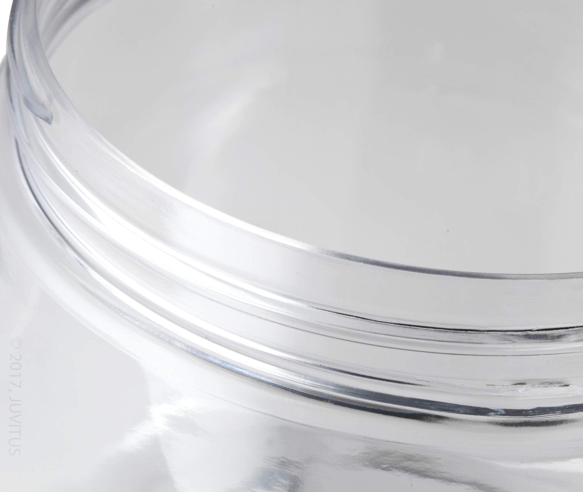 Juvitus Clear Pet Plastic (Bpa Free) Refillable Low Profile Jar With Silver Metal Lid - 2 Oz (12 Pack)