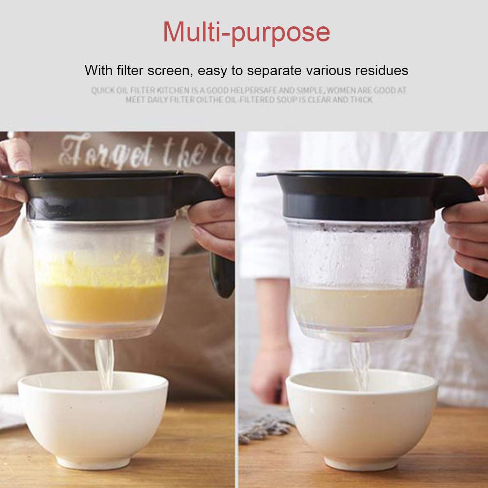 Gravy Fat Separator With Bottom Release - Grease Separator With Scale For Gravy, Oil, Soups, Stew - Grease Separator Cup Fat Ski