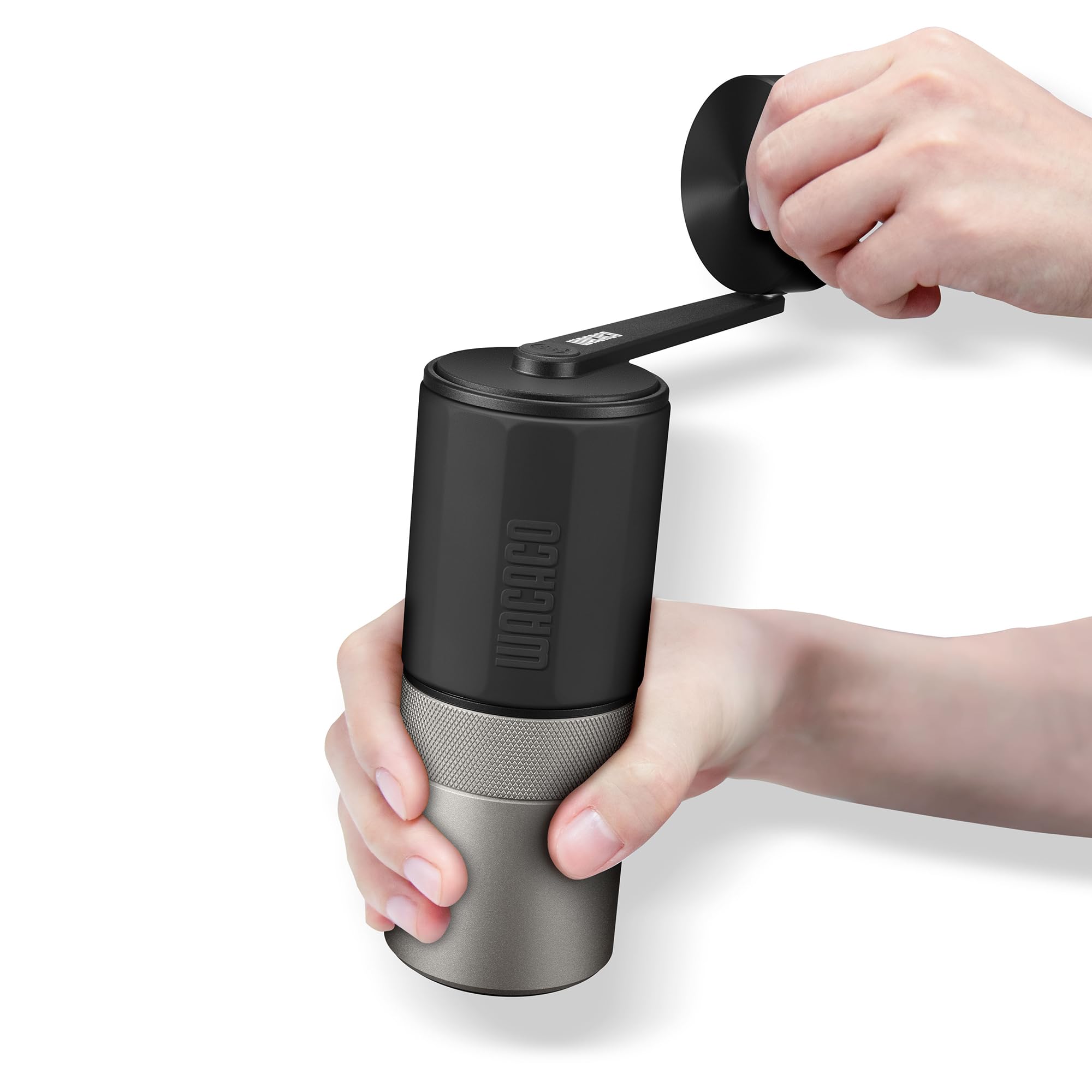 Wacaco Exagrind, Manual Coffee Grinder, Stainless Steel Conical Burr, High Precision Adjustable Coffee Bean Grinder With Hand Cr