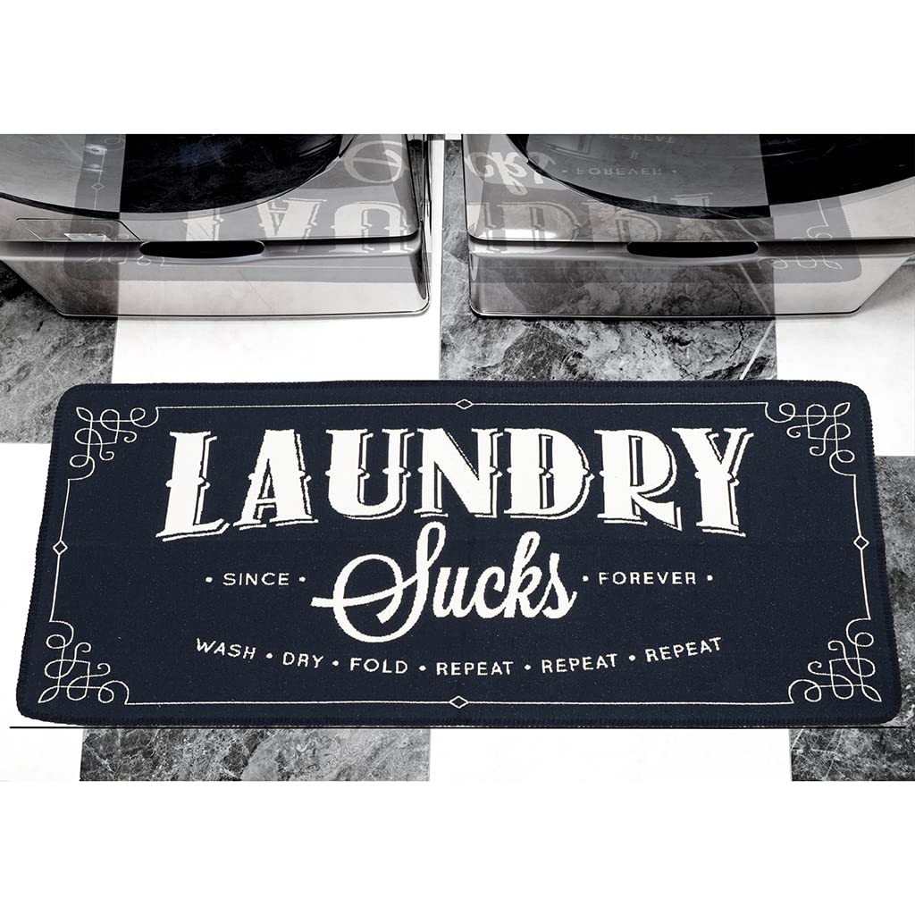 Soft Woven Rugs, 24''X56'' Laundry Room Rug, Funny Non Slip Laundry Mats, Woven, Machine Washable, Bathroom Runner Floor Mat For