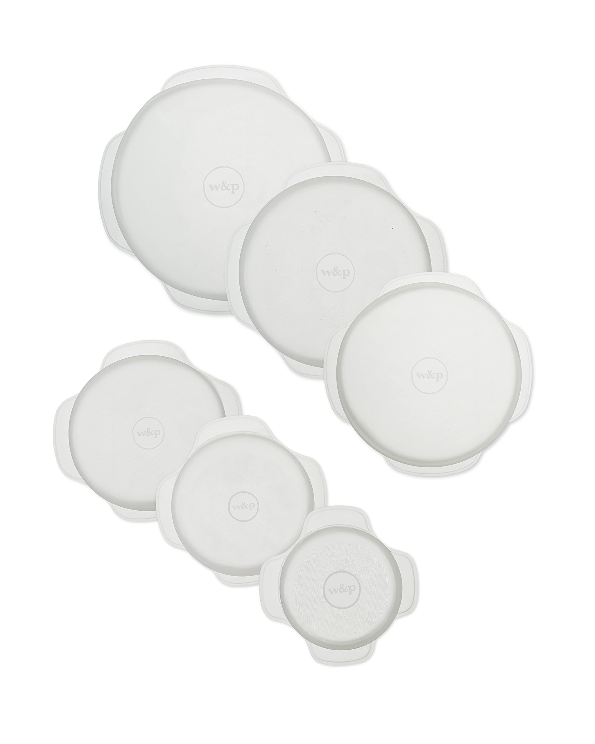 W&P Reusable Silicone Stretch Lid, Set Of 6 Circular Lids, Dishwasher Safe, Freezer Safe, Lfgb/Premium Materials, Microwave Safe