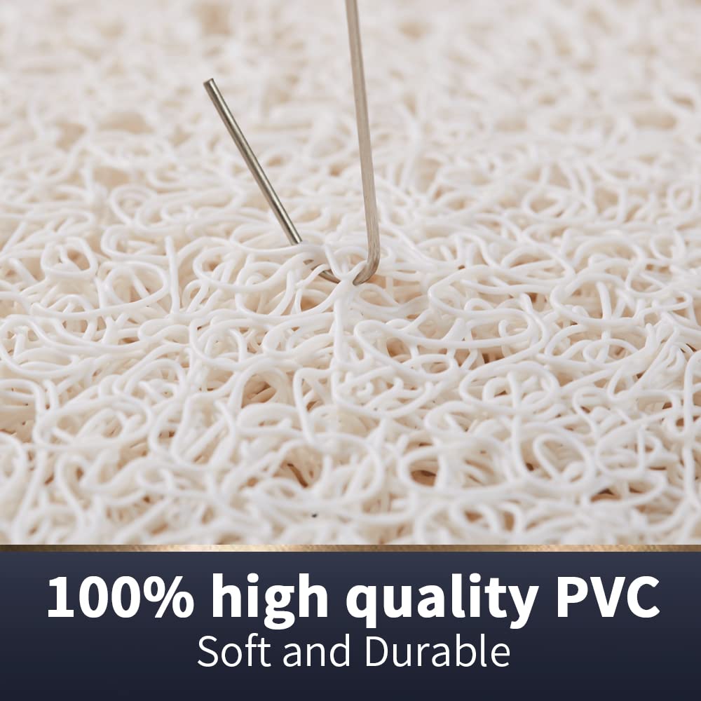 Asvin Soft Textured Bath, Shower, Tub Mat, 47X16 Inch, Phthalate Free, Non Slip Comfort Bathtub Mats With Drain, Pvc Loofah Bath