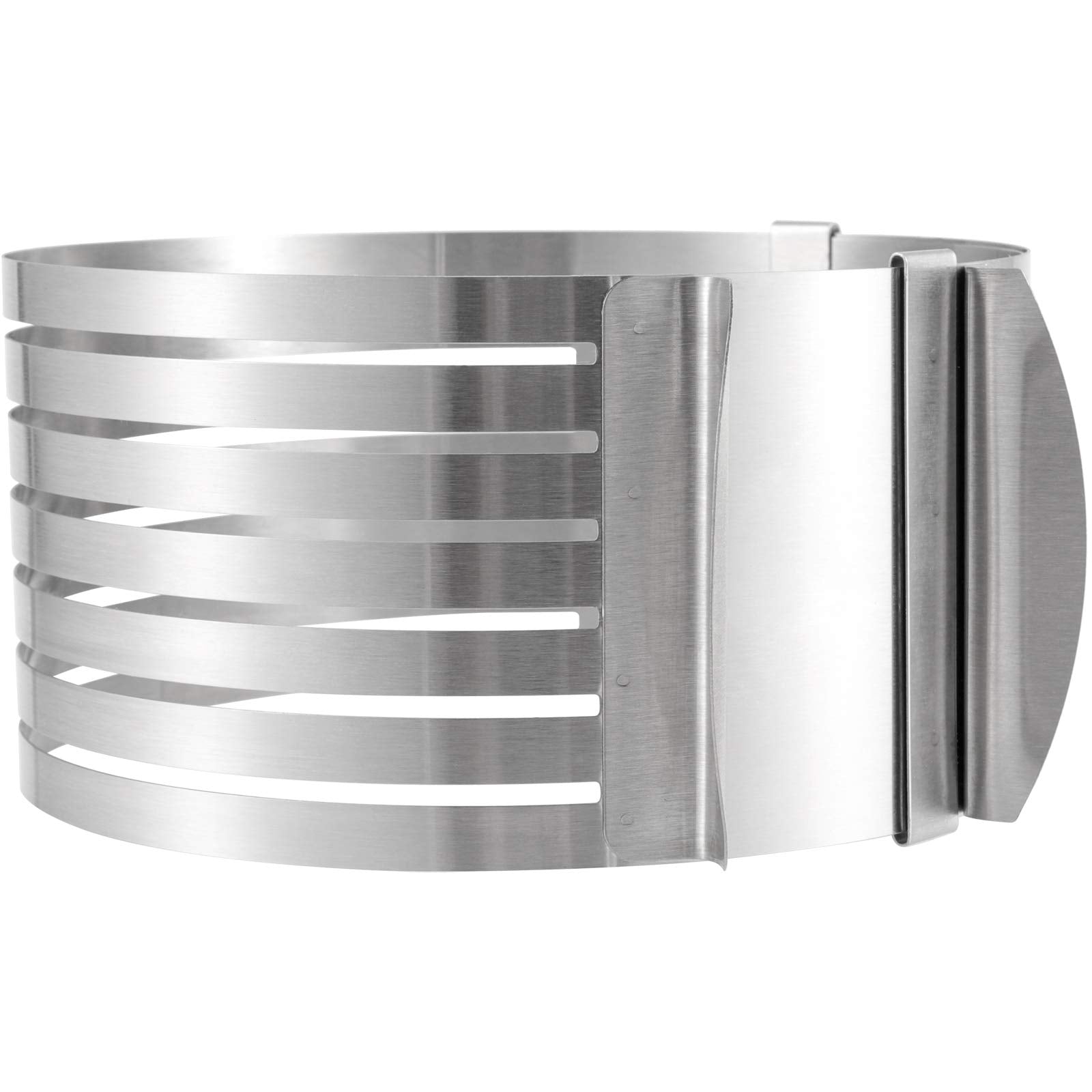 2 Pcs Adjustable Cake Ring Cutter, Hakzeon Stainless Steel 7-Layered Cake Slicer Leveler 6-8 Inch, 9-12 Inch Mousse Slicing Roun