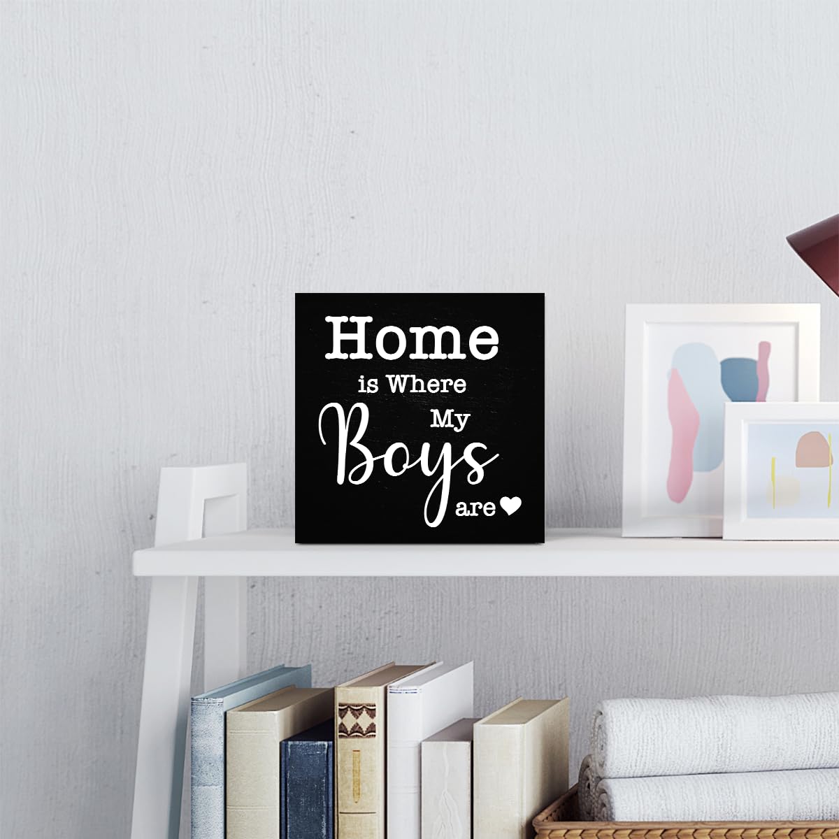 Home is Where My Boys are Sign, New Mom Gifts, Funny Mothers Day Gifts ideas for Mom Mother Mommy, Home Family Living Room Bedro