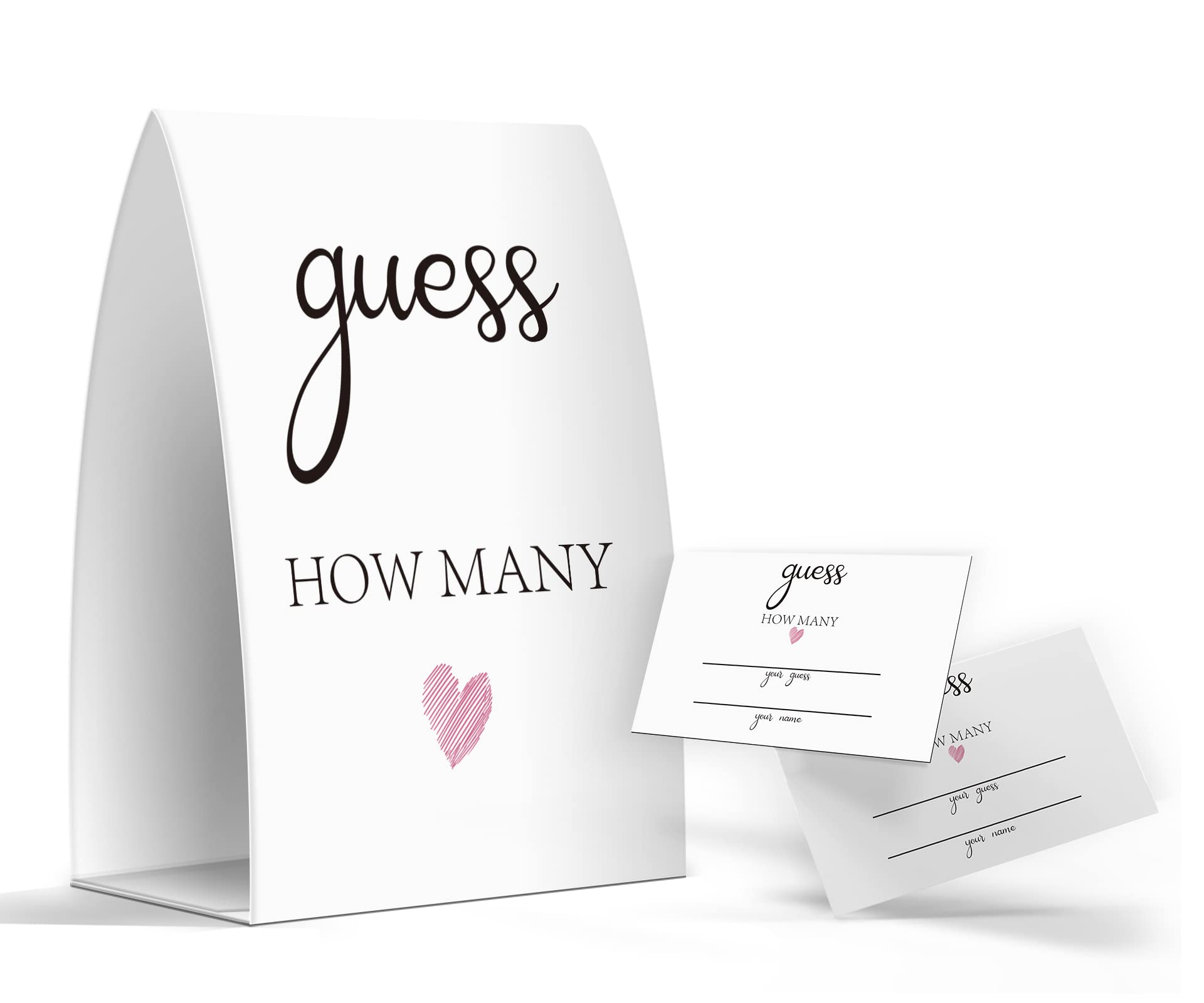 Guess How Many, Bridal Shower Decorations, Bridal Shower Games - One Sign And 50 Cards(Many021)