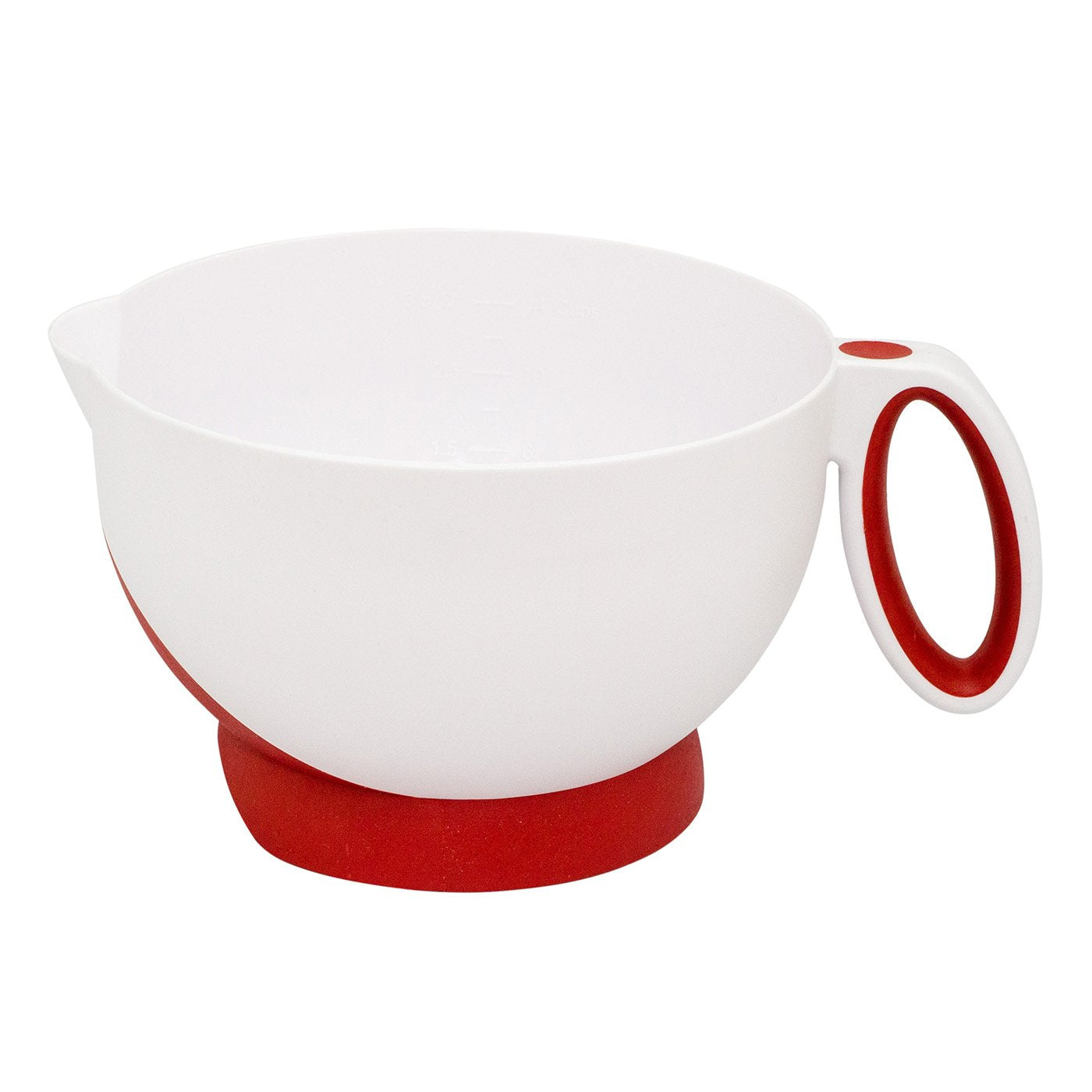 Kitchengrips Deluxe Batter Bowl 3.5Qt/3L Red, 3.5 Quart