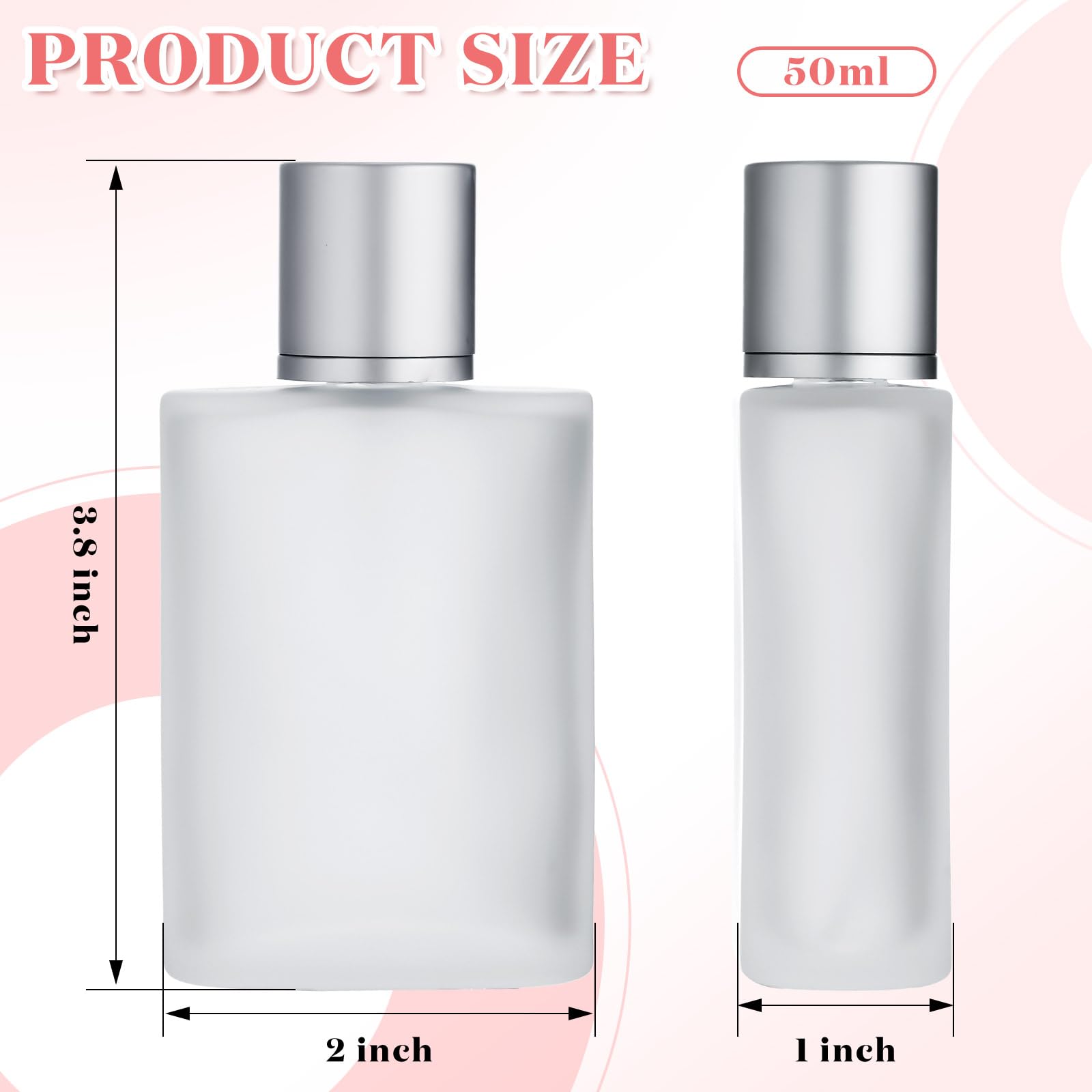 Tessco For You 12 Pcs 1.7 Ounces Perfume Bottles Empty Frosted Glass Spray Bottles 100Ml Refillable Atomizer Perfume Dispenser F