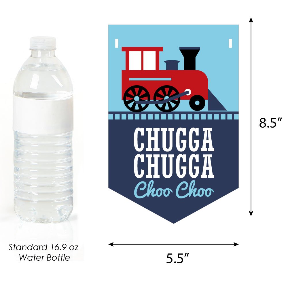 Big Dot Of Happiness - Railroad Party Crossing - Steam Train Baby Shower Bunting Banner - Party Decorations - Welcome Baby