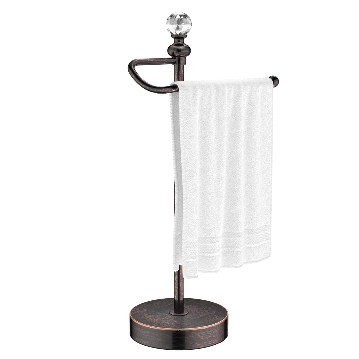 Rolabam Heavy Weighted Hand Towel Holder(With Crystal Ball) Standing Hand Towel Holder Total Height 15.7'' For Kitchen,Bathroom,