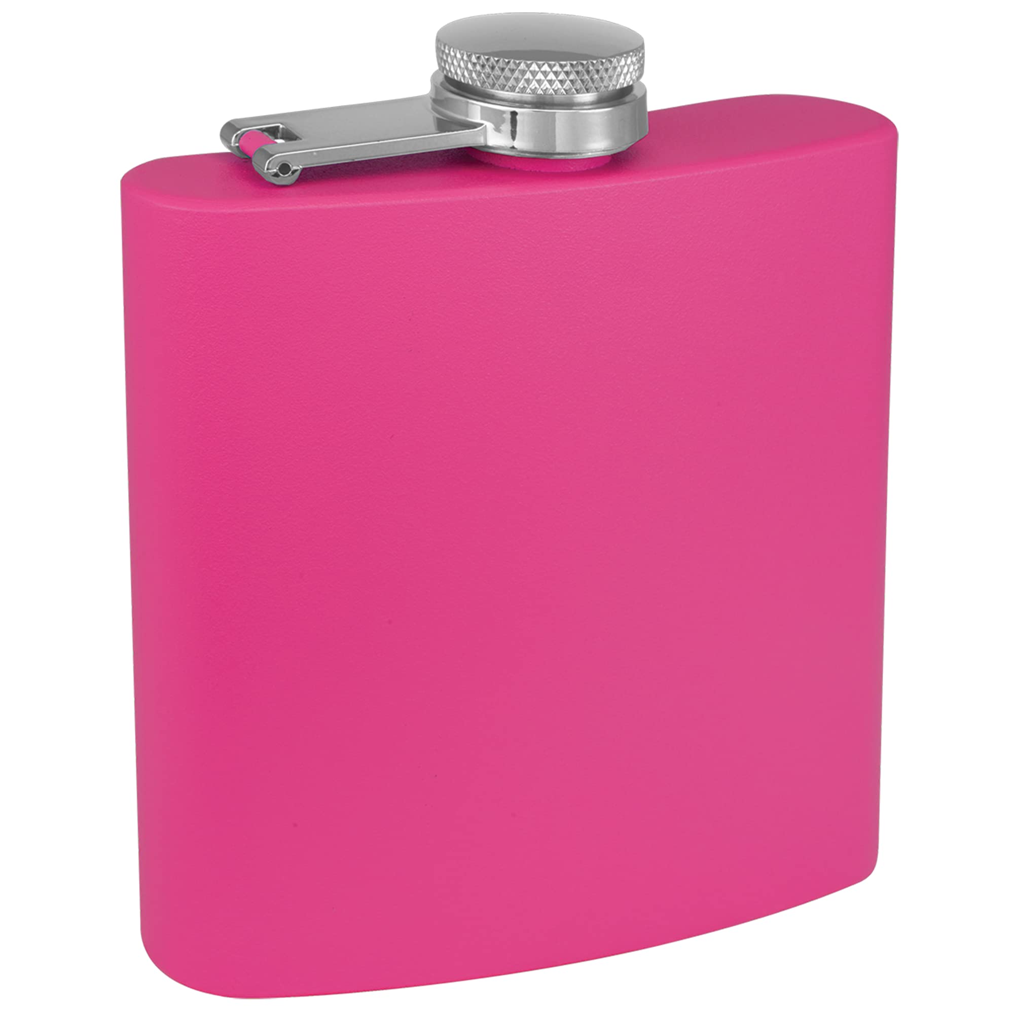 Clear Water Home Goods - 6 Oz Powder Coated Stainless Steel Hip Flask - Wedding Party - Groomsman - Bridesmaid (Matte Pink, 1)