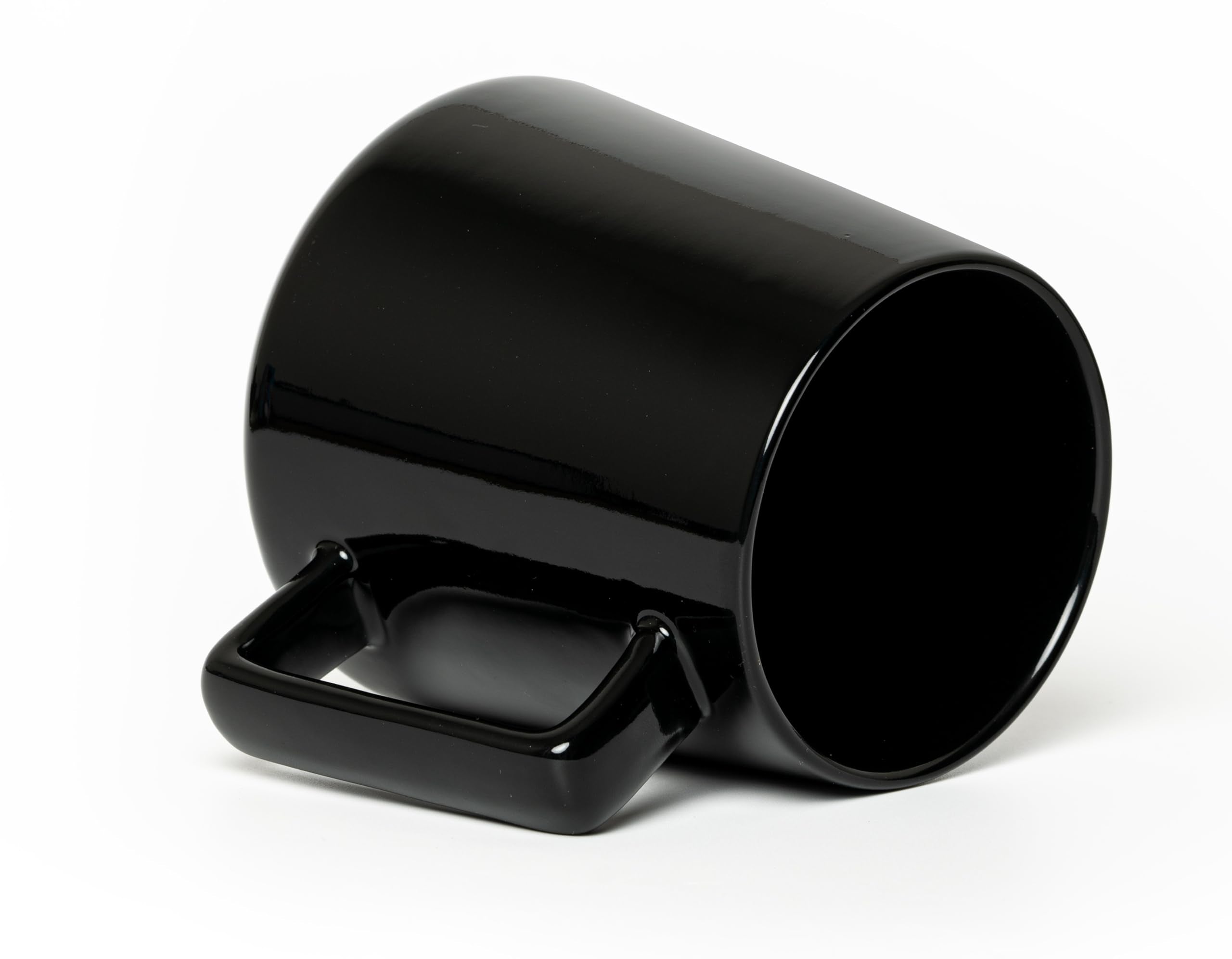 CSM Supply Glossy-Matte Dual Finish Sleek Modern Design 16 Fluid Ounces Black Mug (1 Mug) - Exterior Matte - Inside Glossy - Stain Free - Thick Grade A Quality Ceramic - Foam Box Packaging