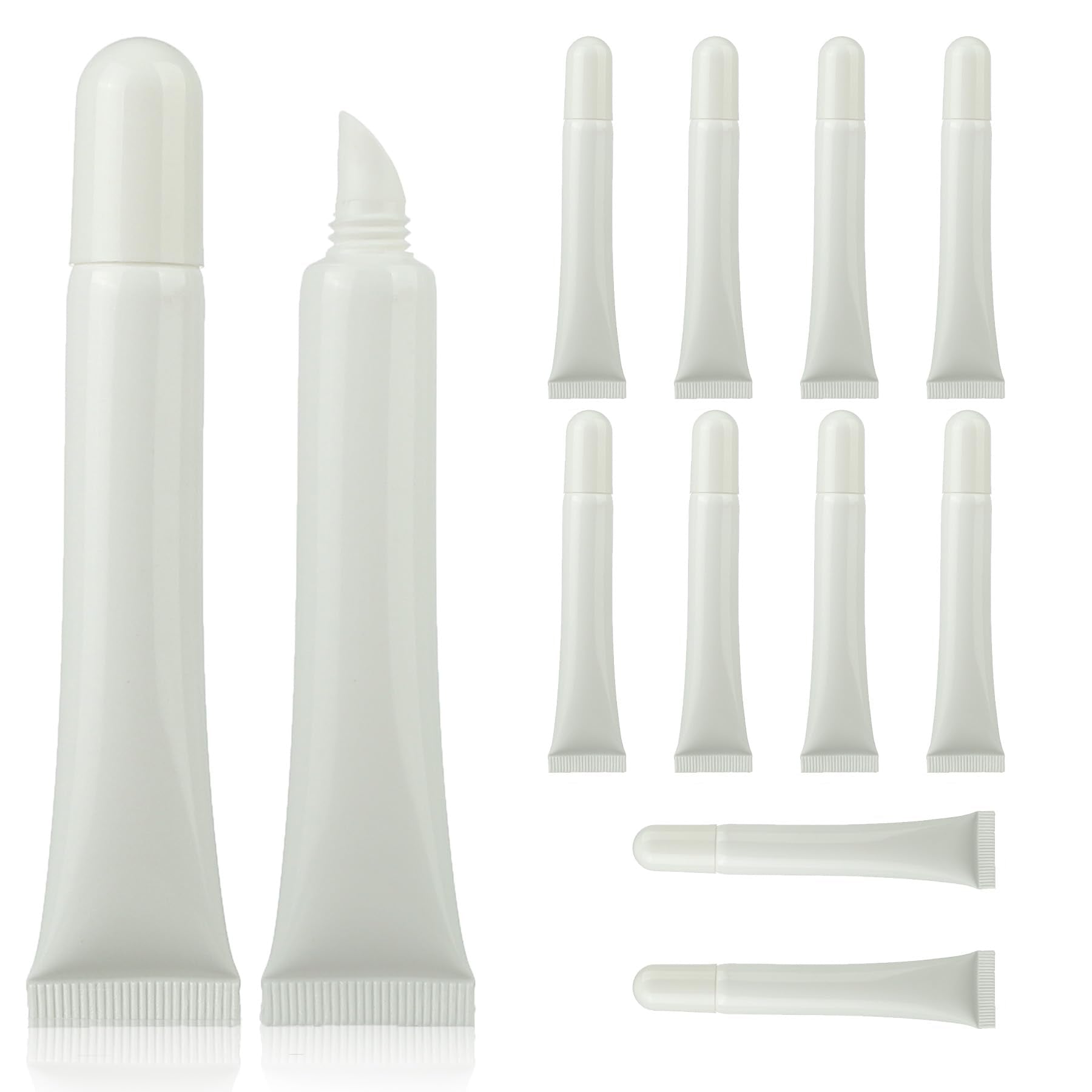 COSIDEA 10pcs Empty 10ml 0.33oz Solid Gray color Squeeze lip gloss tubes soft lipgloss containers for refill lip oil