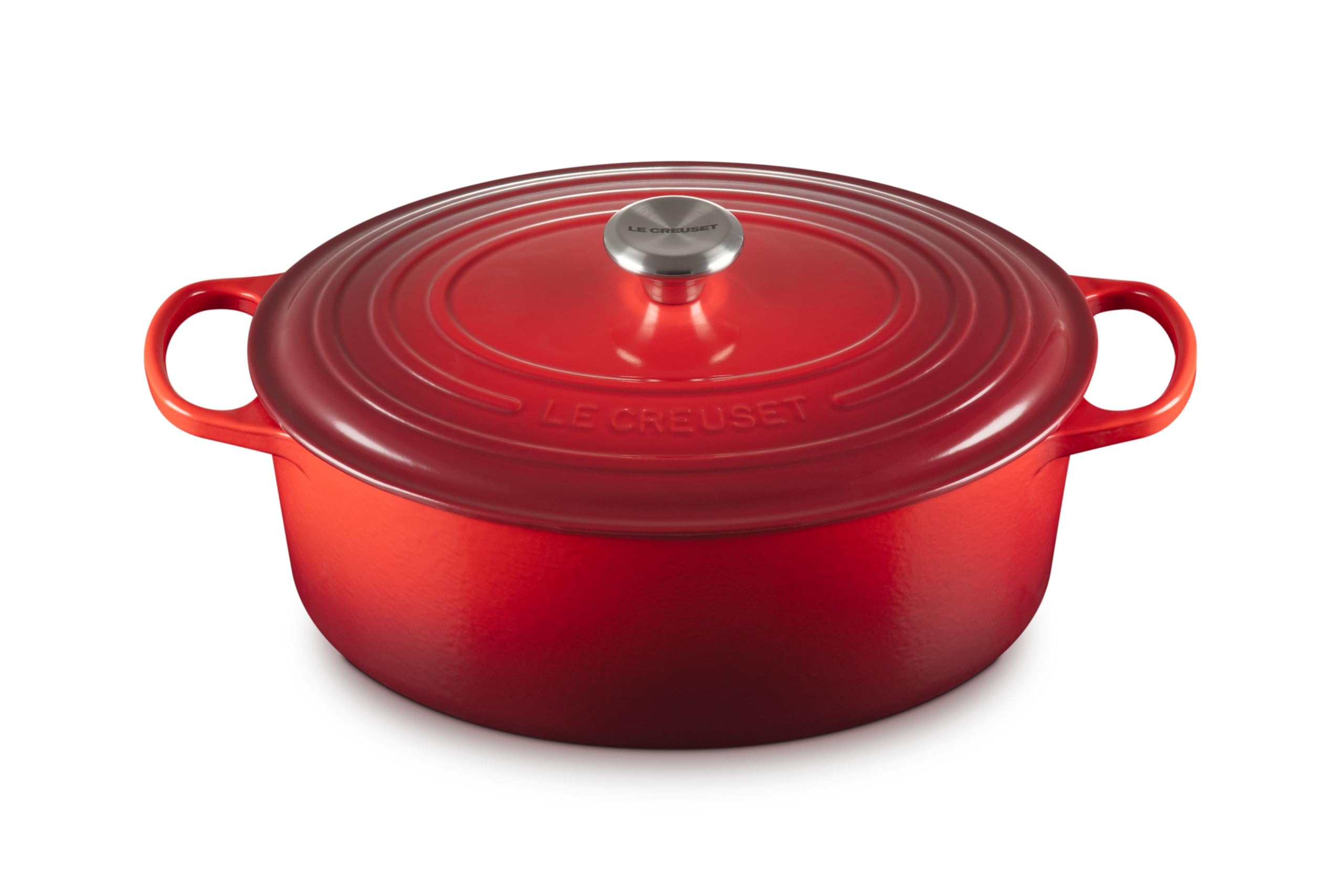 Le Creuset Enameled Cast Iron Signature Oval Dutch Oven, 8 Qt., Cerise