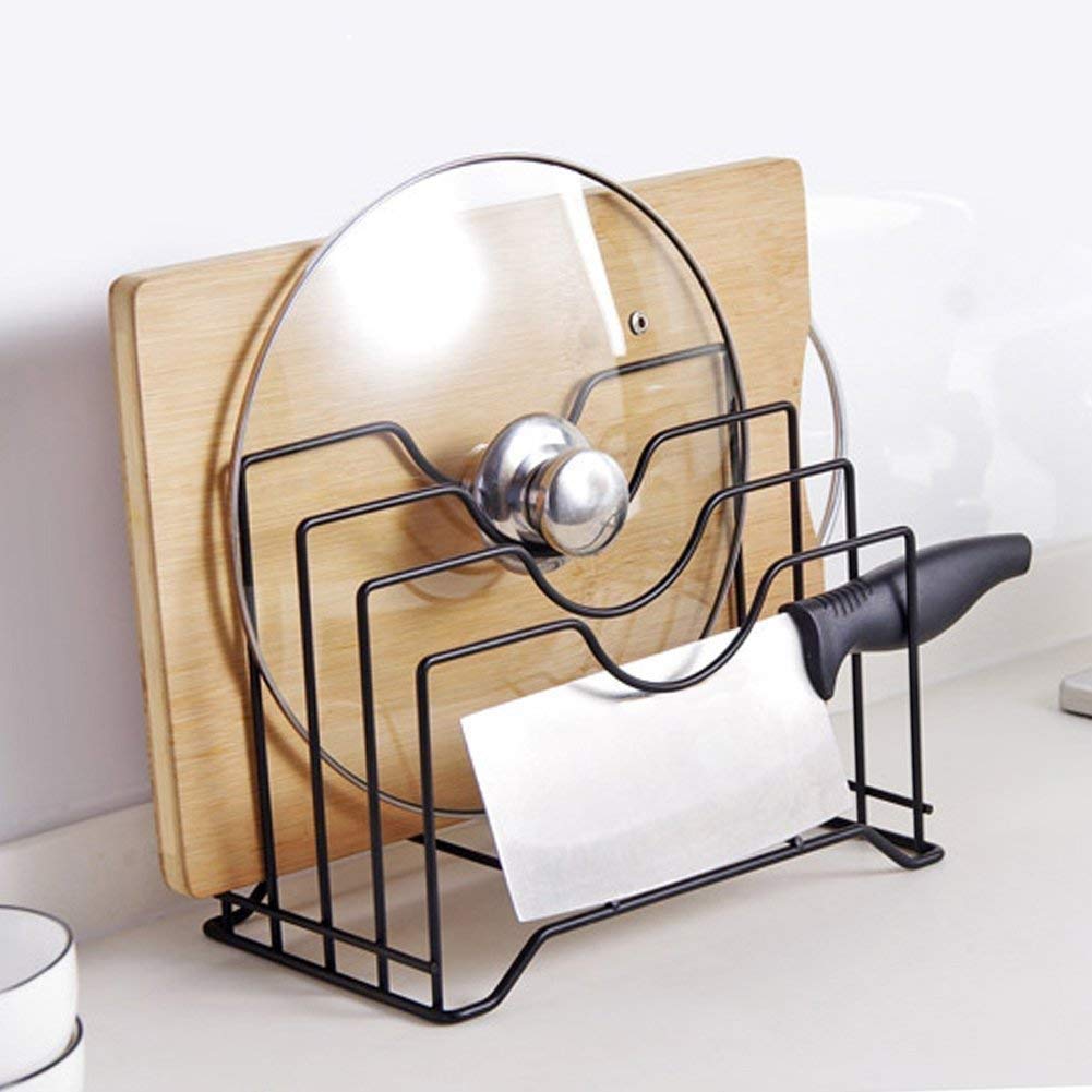 Mfs Craft World Multifunctional Lid Organizer Kitchen Rack Holder Pan Pot Stand Dish Rack Storage Plate Stand For Kitchen Cookwa