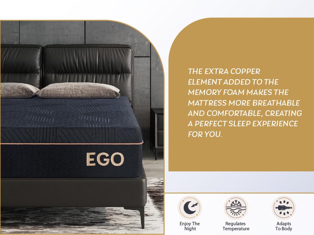 Dyonery King 12 Inch Memory Foam Mattress In A Box, Cooling Knit Fabric Cover, Made In Usa, Certipur-Us Certified, Ventilated Co