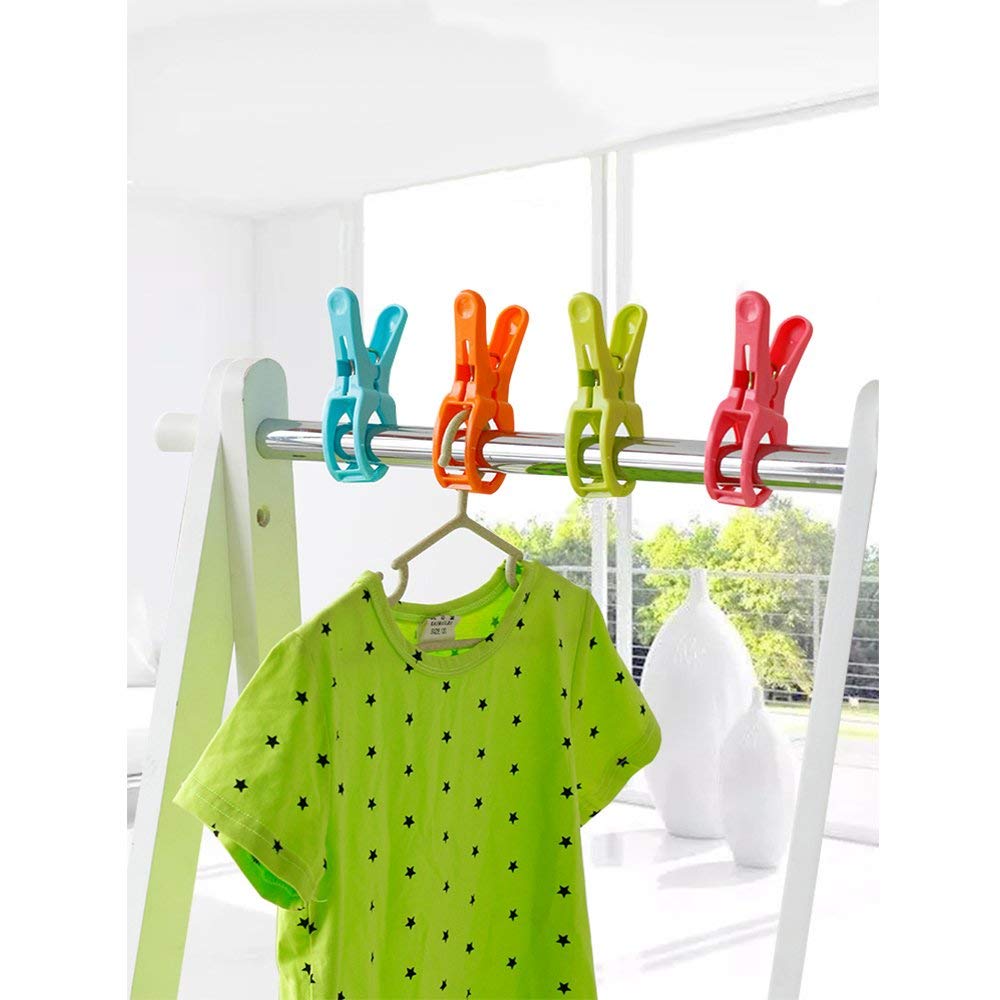 Ielek Beach Towel Clips Cruise Chair Holder Double Thickness Fashion Colors Plastic Quilt Hanging Clamps Jumbo Size 12 Pack For
