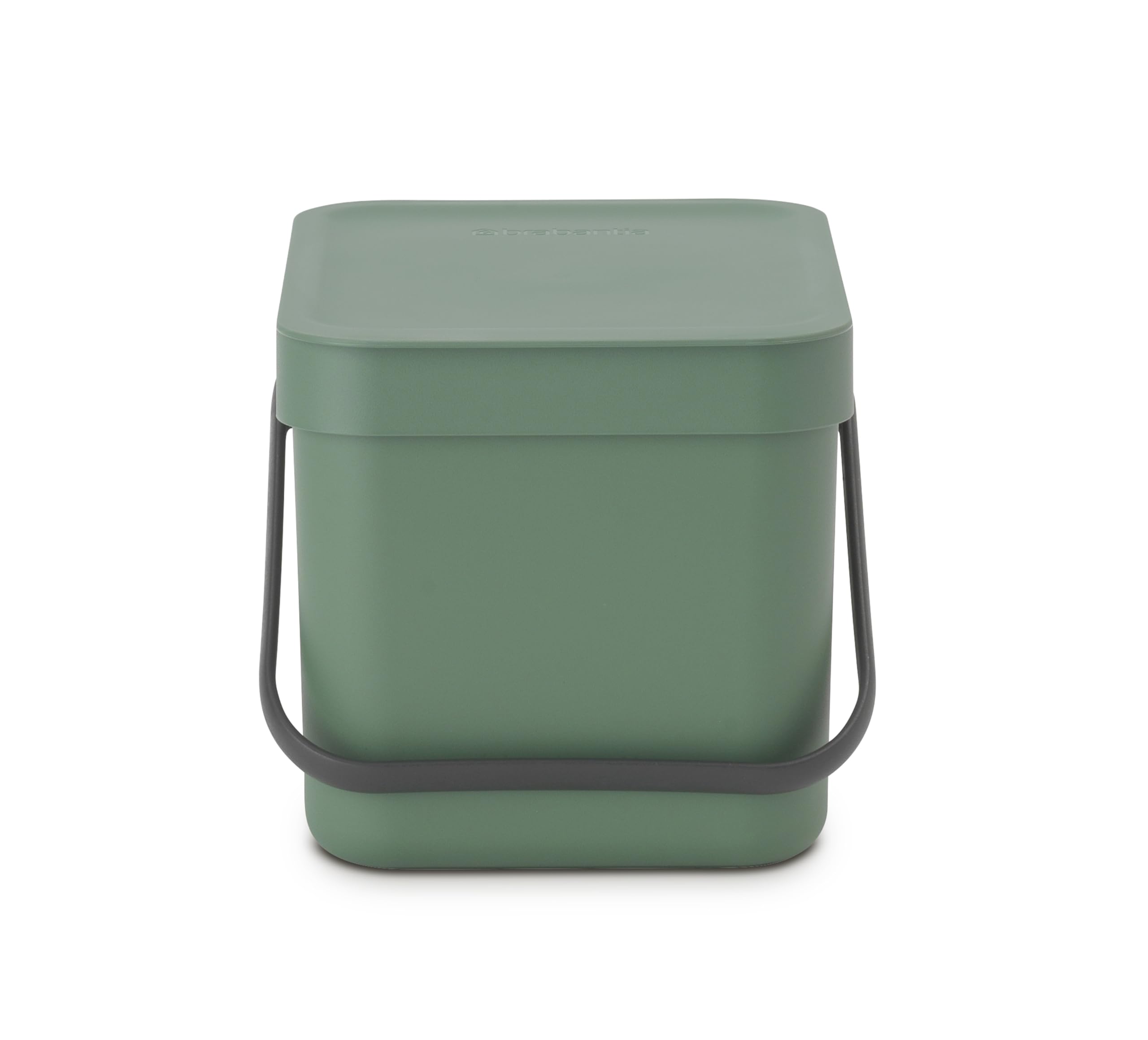 Brabantia Sort & go Food Trash can (16 galFir green) Small countertop Kitchen compost caddy with Handle & Removable Lid  Easy clean  Fixtures Included for Wallcupboard Mounting