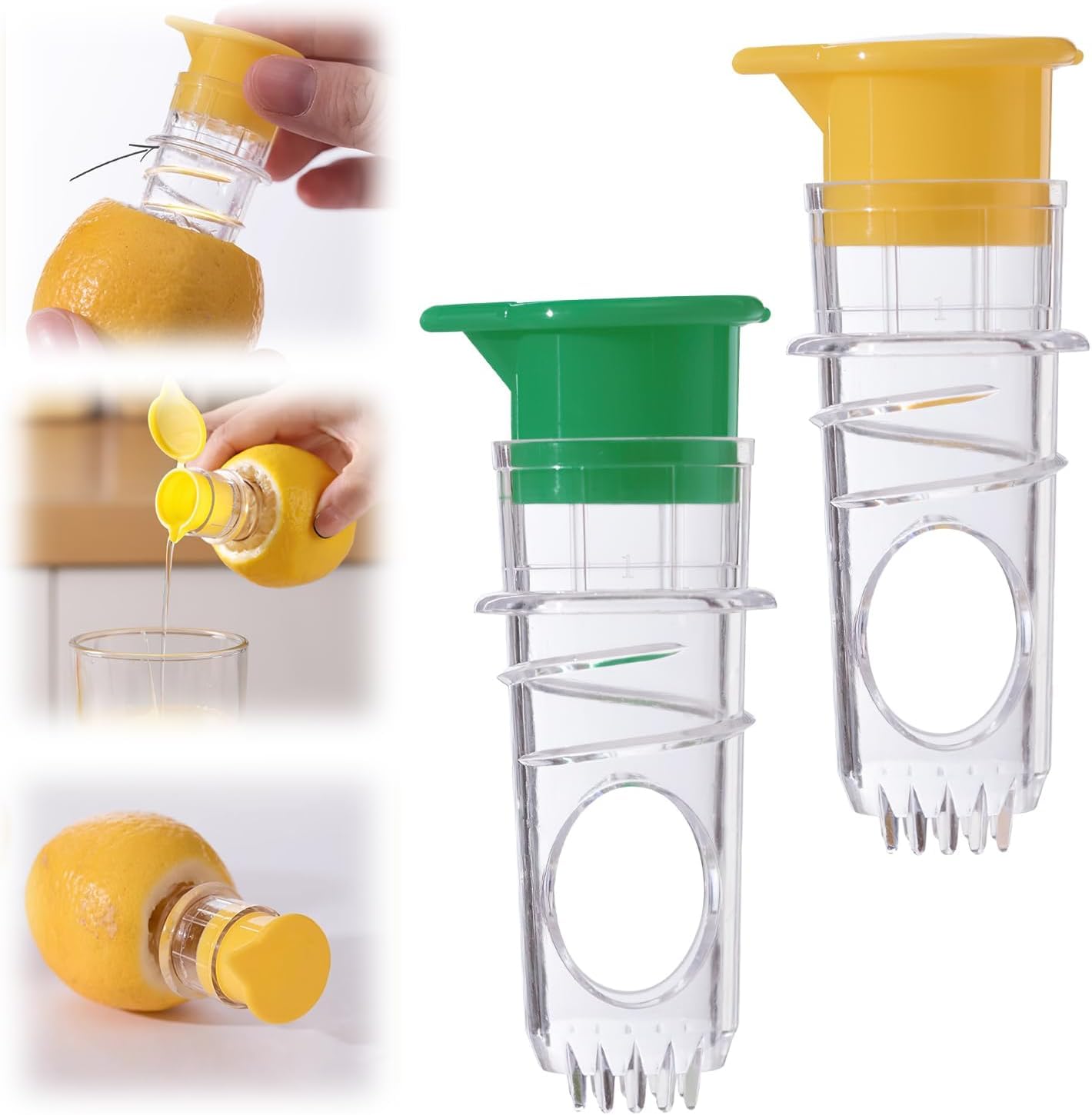 Wisik Enterprise Lemon Squeezer With Screw Cap, Mini Pourer Made Of BpaFree Abs, Lemon Juicer, Lime Squeezer, Hand Citrus Juice
