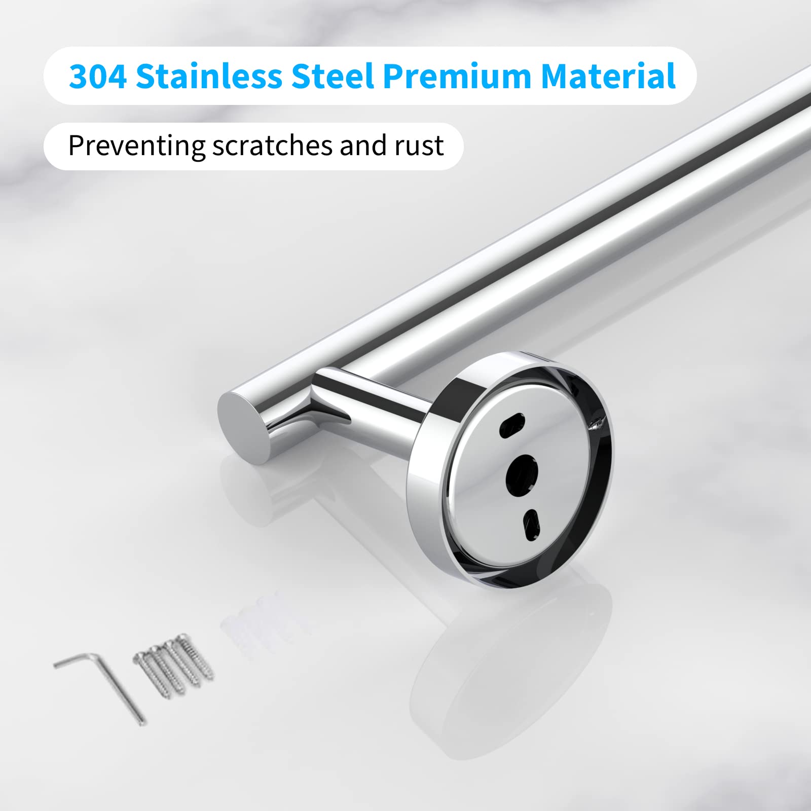 Cilee 2 Pieces Polished Chrome Bathroom Towel Bar  16 Inch Double Towel Racks Bathroom Towel Holder Hand Towel Bar for Bathroom Stainless Steel Wall Mount