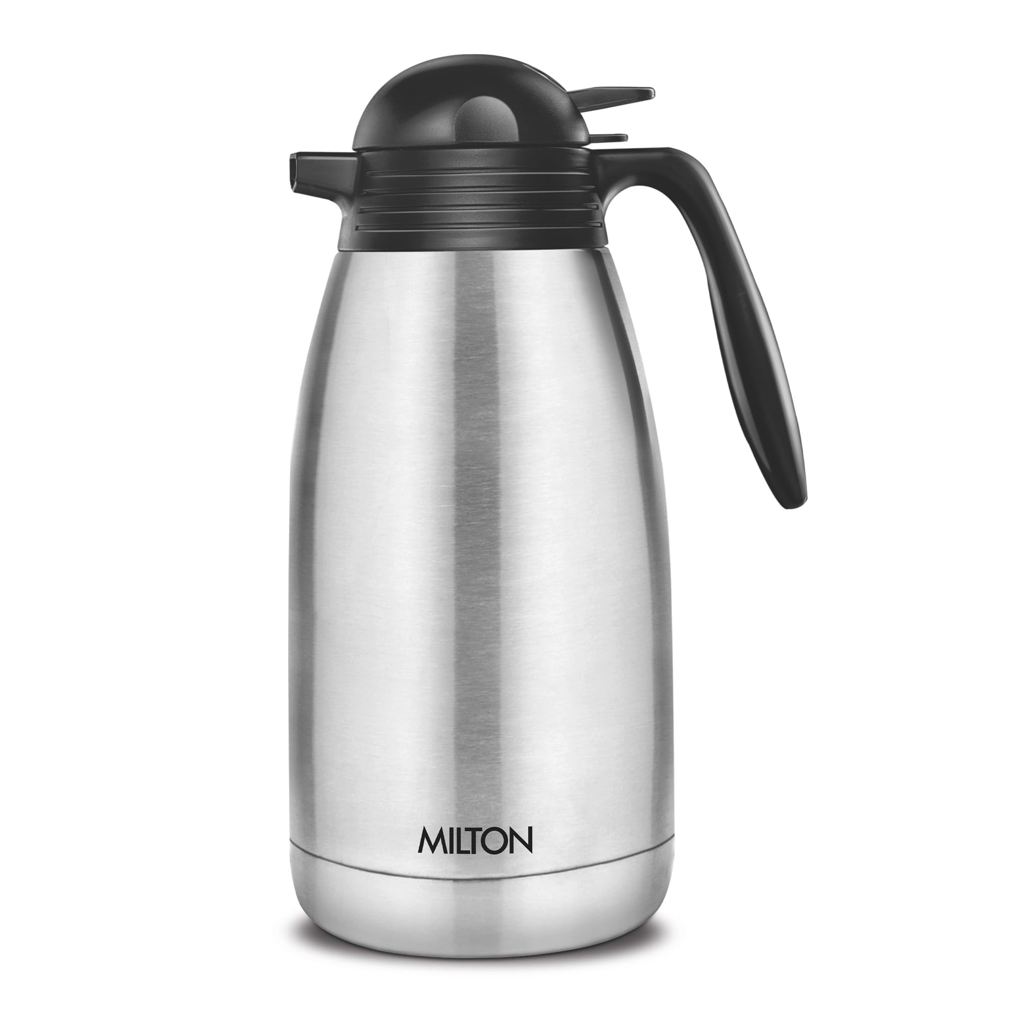 Milton Carafe 2000 Stainless Steel Double Walled Vacuum Insulated Flask With Lid And Handle, 2000 Ml, Silver, Coffee/Tea Carafe 