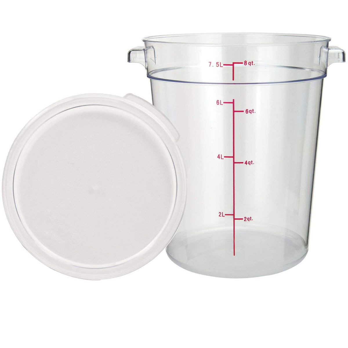 Tiger Chef 8 Quart Commercial Grade Clear Food Storage Round Polycarbo ...