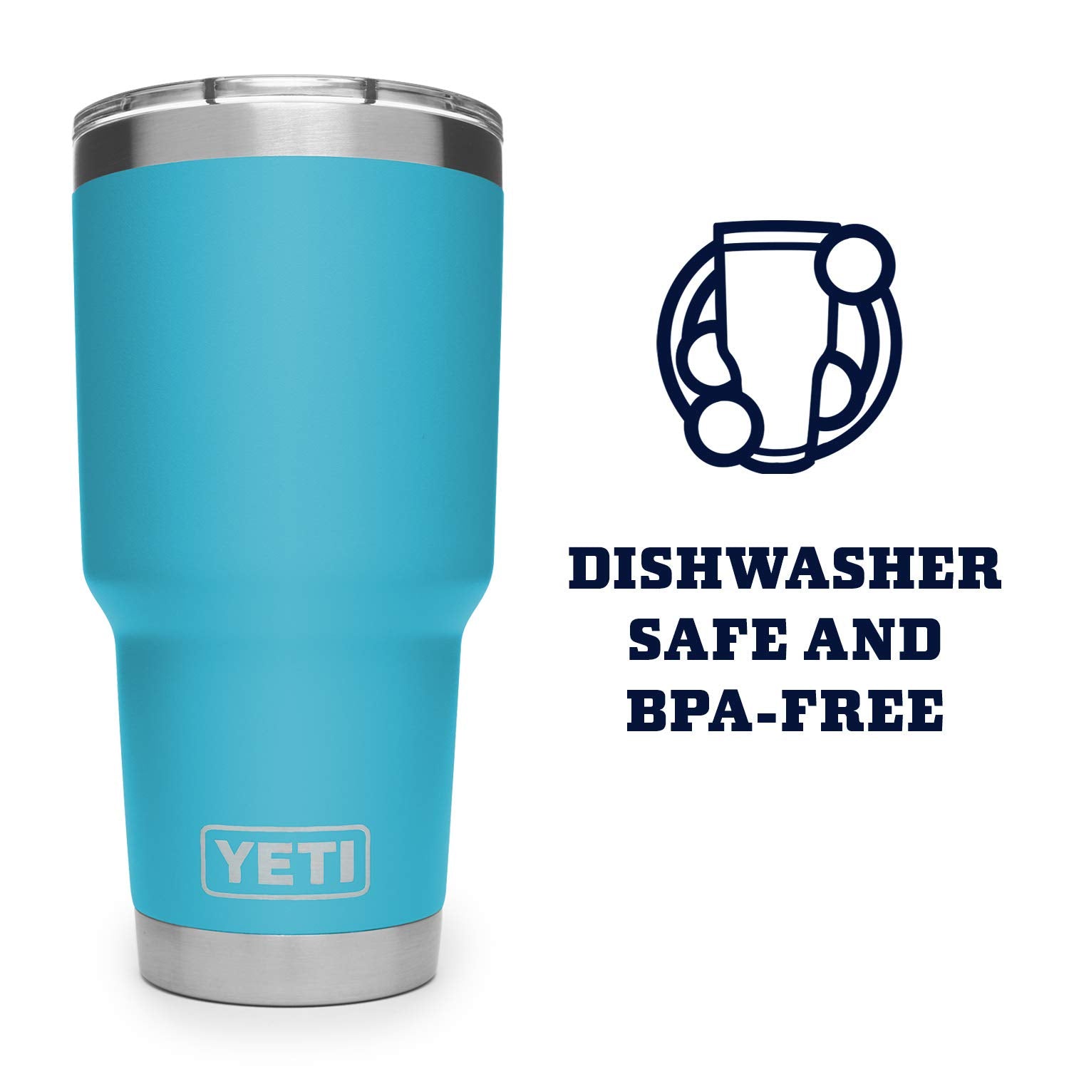 Yeti Rambler 30 Oz Stainless Steel Vacuum Insulated Tumbler W/Magslider Lid, Reef Blue