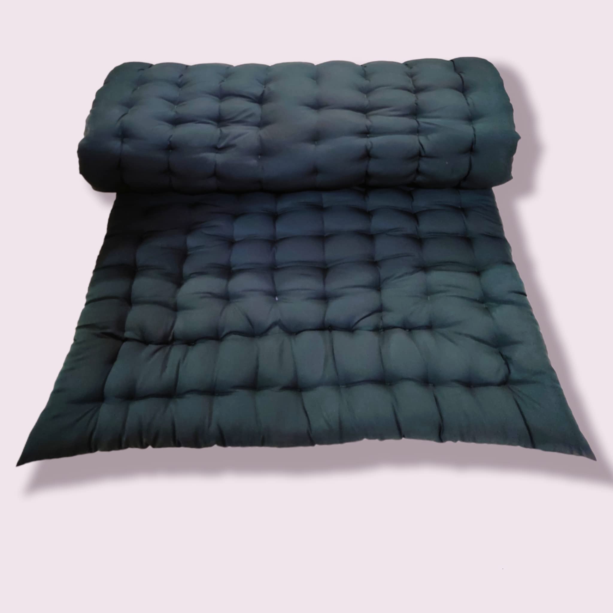 Atootfusion Soft Foldable Cotton Quilt Mattress | Rollable Lightweight Single Firm Cotton Mattress | 3X6 Ft (72X36 Inches) | Bot