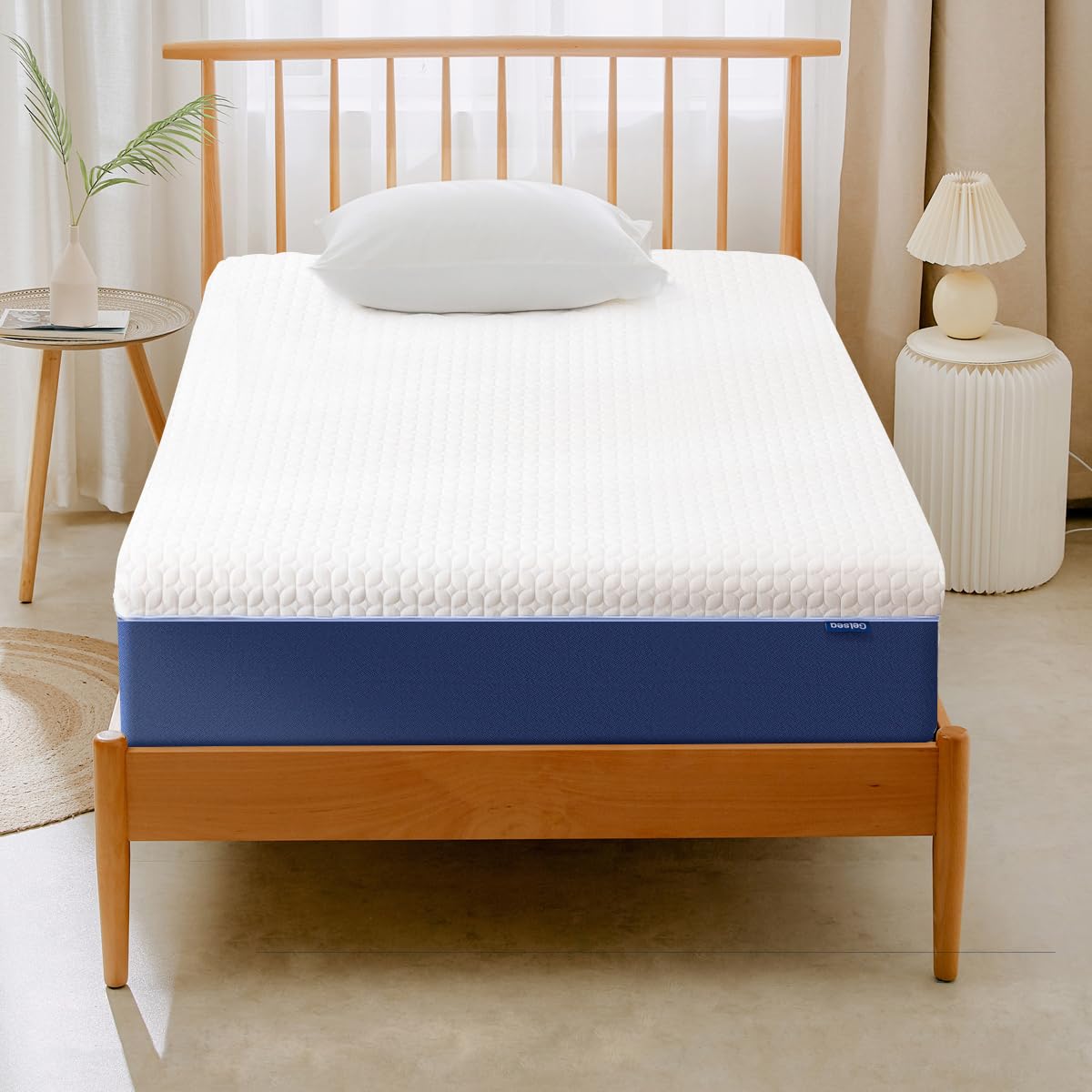 Gelsea Twin Mattress For Child,8 Inch Memory Foam Mattress In A Box,Cool Gel-Infusion For Cooler Sleep,Made In Usa,Breathable Co
