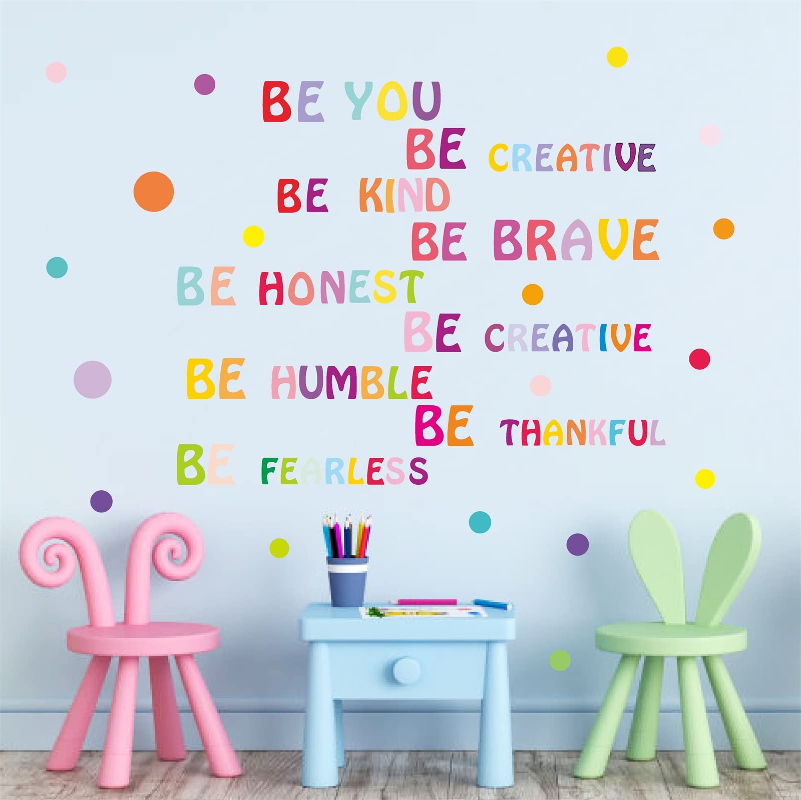 Inspirational Wall Decal Be Kind Wall Decal Be You Quotes Rainbow Motivational Lettering Quote Be Thankful, Be Brave,Be Creative