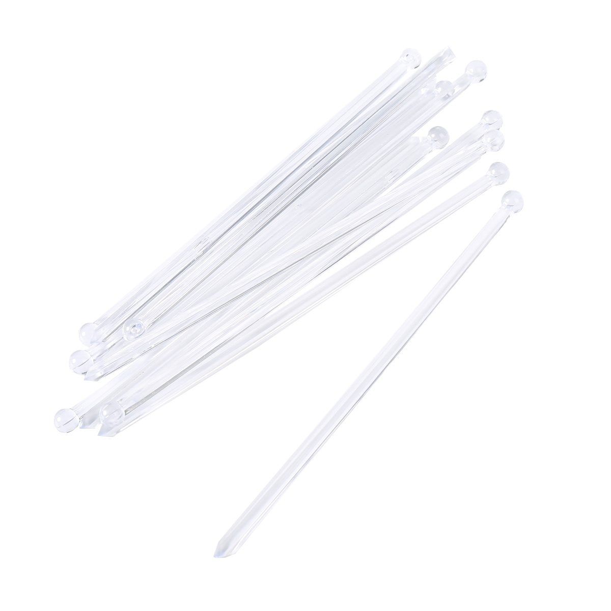Gmark 6 Inch Plastic Round Top Swizzle Sticks 100 Ct Clear, Ball Head Stirrer 100 Pack Gm1003D