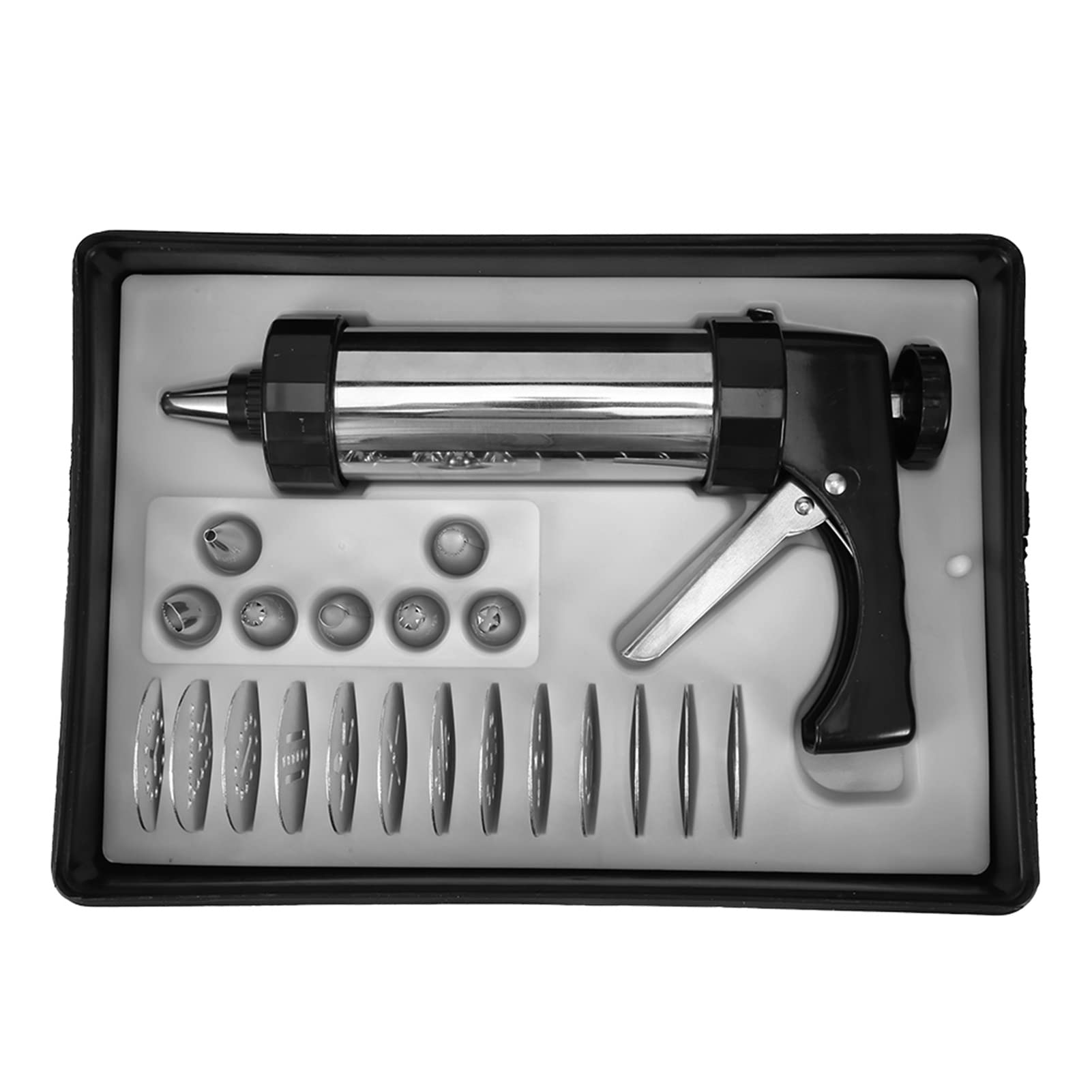 Natudeco Cookies Press Kit Cookie Maker Set With 13 Tools Discs 7 Piping Nozzles Diy Baking Tool For Family Kitchen Cake Icing D