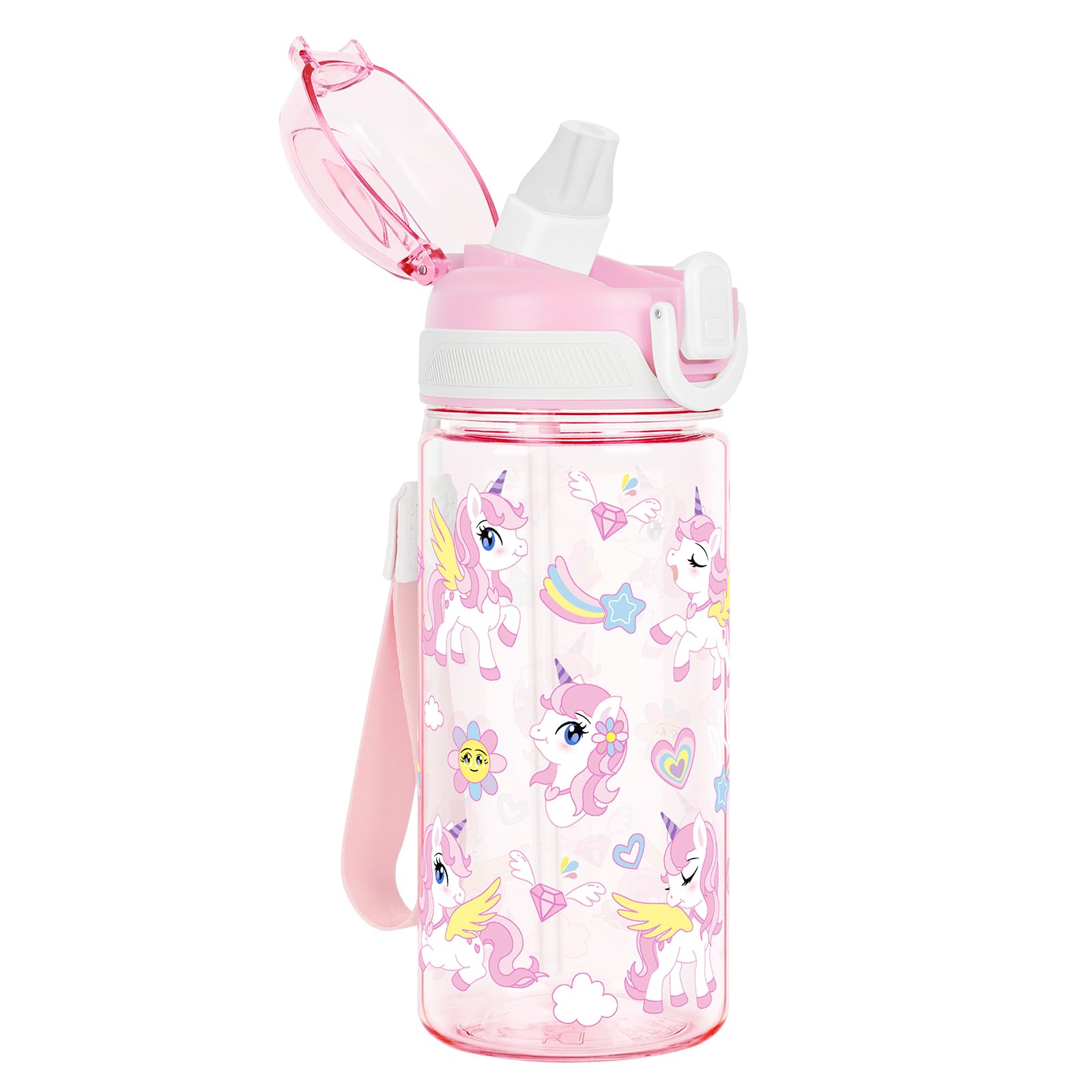 omedecal 16oz Kids Water Bottle for School Travel, Unicorn