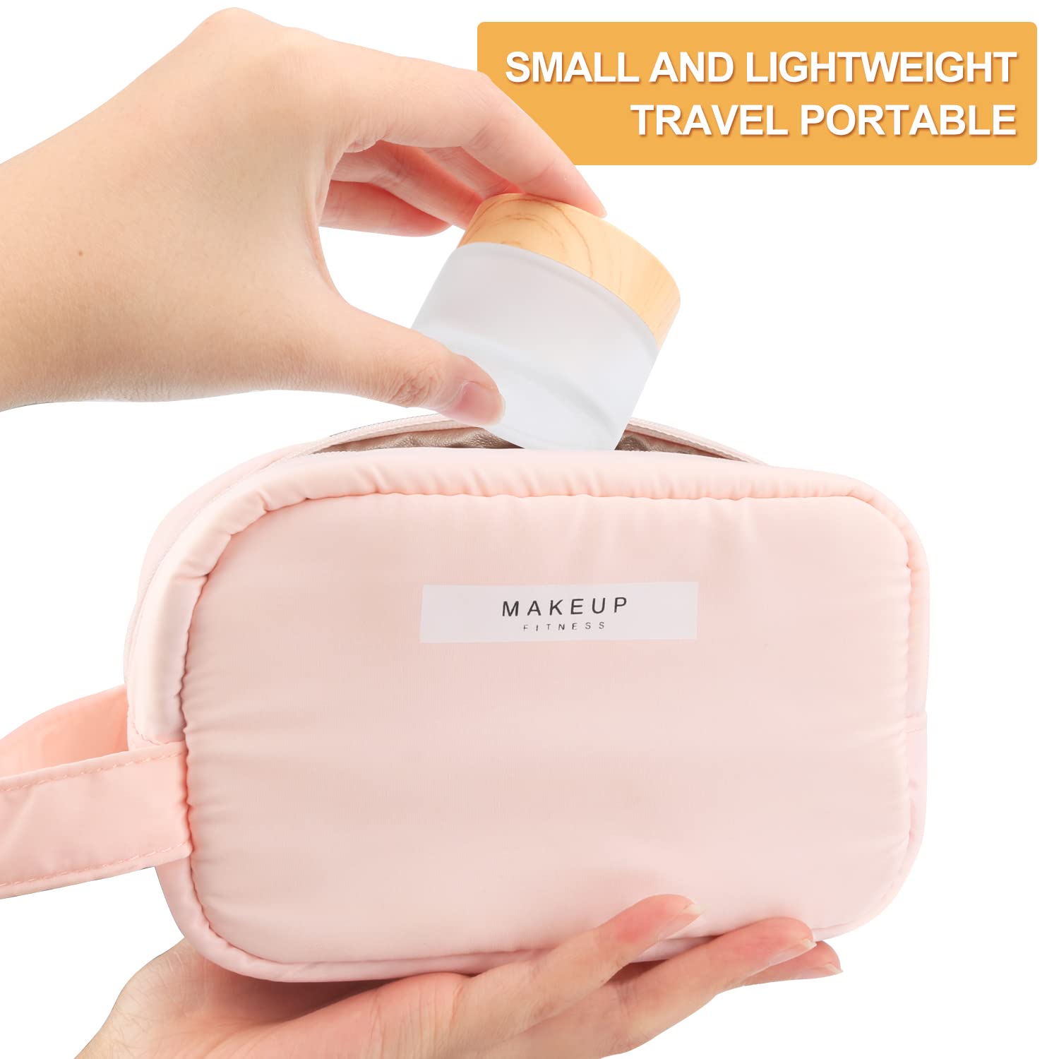 Dmuuudm 1 Oz 10 Pack Frosted Glass Face Cream Jars,Empty Cream Jars Holder Case With Wood Grain Lid&Inner Liner,Sample Cosmetic