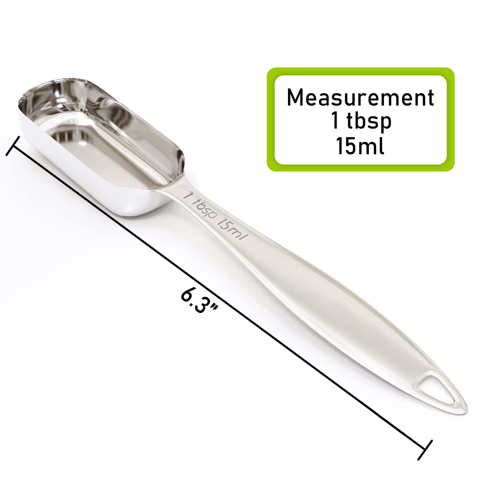 Beryler 1Pcs 1Tablespoon (1Tbsp, 3Tsp, 15Ml, 1/2Oz) Single Measuring Spoon, Individual Stainless Steel Long Handle Measure Teasp