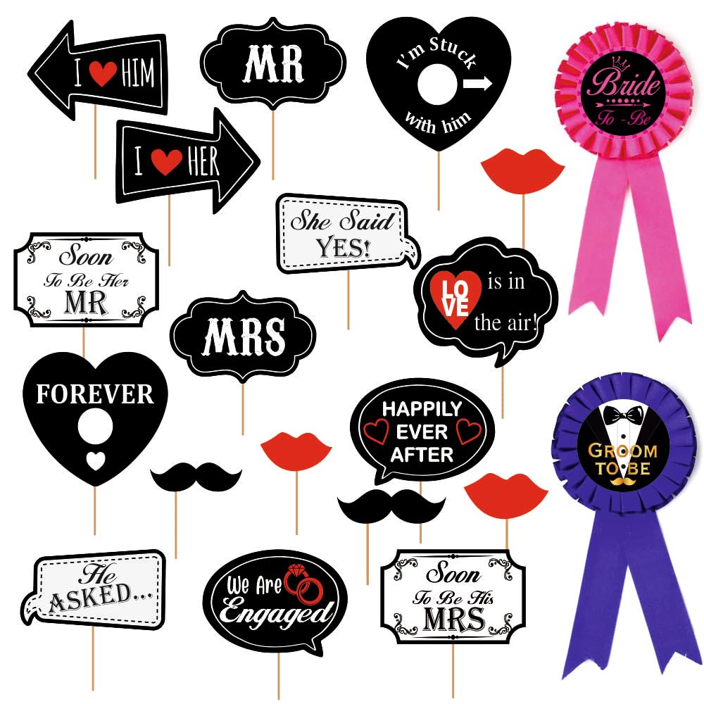 Party Baazaar Wedding Sticks Props for Photoshoot | Bride Groom to be Cute Props for Wedding Bridal Groom Shower| Bride Groom to