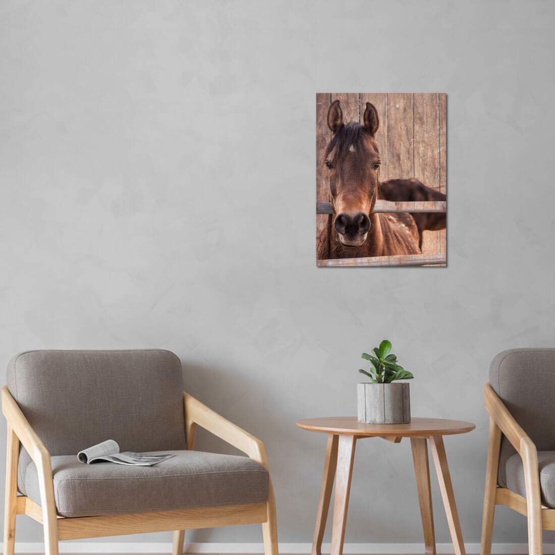 Farmhouse Rustic Wall Art for Bedroom Home Bathroom Decor for the Home Country Horse Pictures Artwork for Walls Kitchen Wall Decor Modern Prints Wood Grain Canvas Framed Animal Wall Art Size 12x16