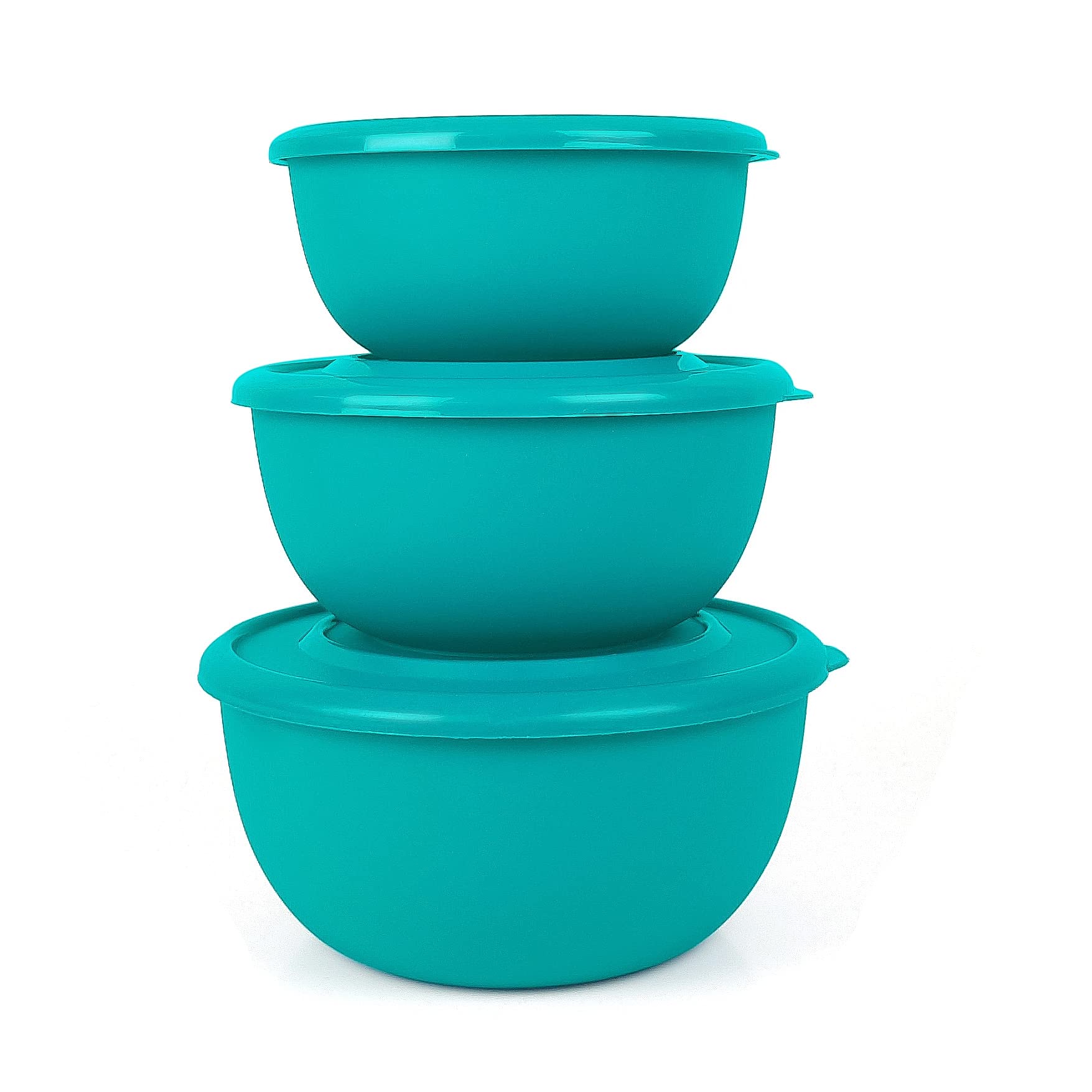 Zaib Microwave Safe Food Storage Container For Kitchen With Lid Pack Of 3 Pcs | Capacity - 1250 Ml, 800 Ml, 500 Ml (Turquoise Pl