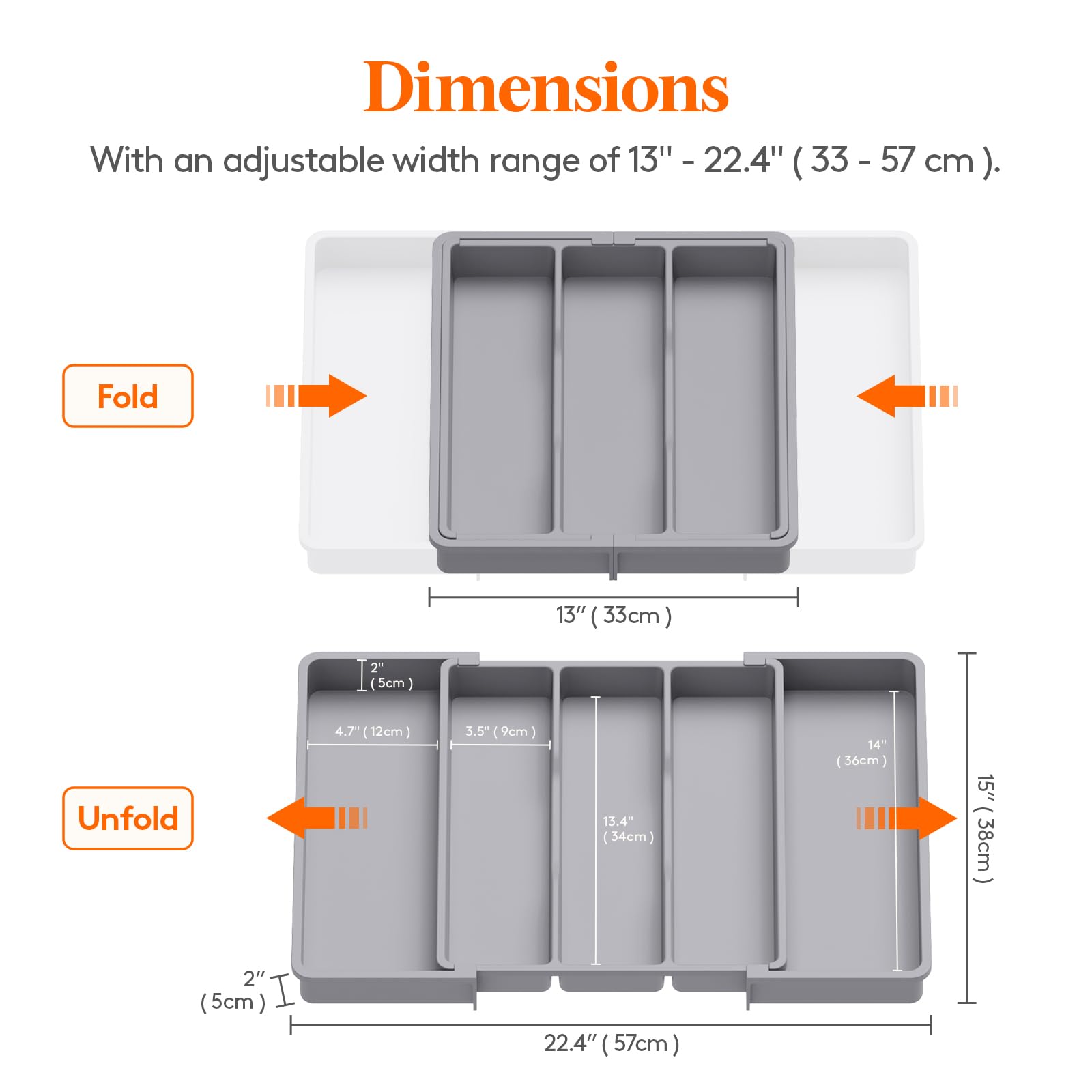 Lifewit Utensil Organizer For Kitchen Drawers, Expandable Cooking Utensil Tray, Adjustable Cutlery Silverware Flatware Holder, P