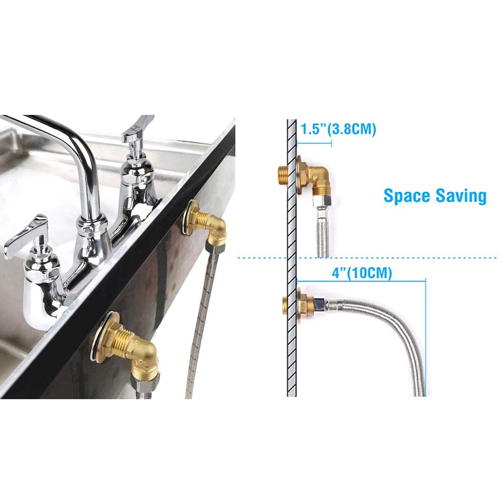 Kwode Commercial Wall Mount Faucet Installation Kit, Wall Mount Kitchen Faucet Mount Kit Backsplash Mount Set For Stainless Stee