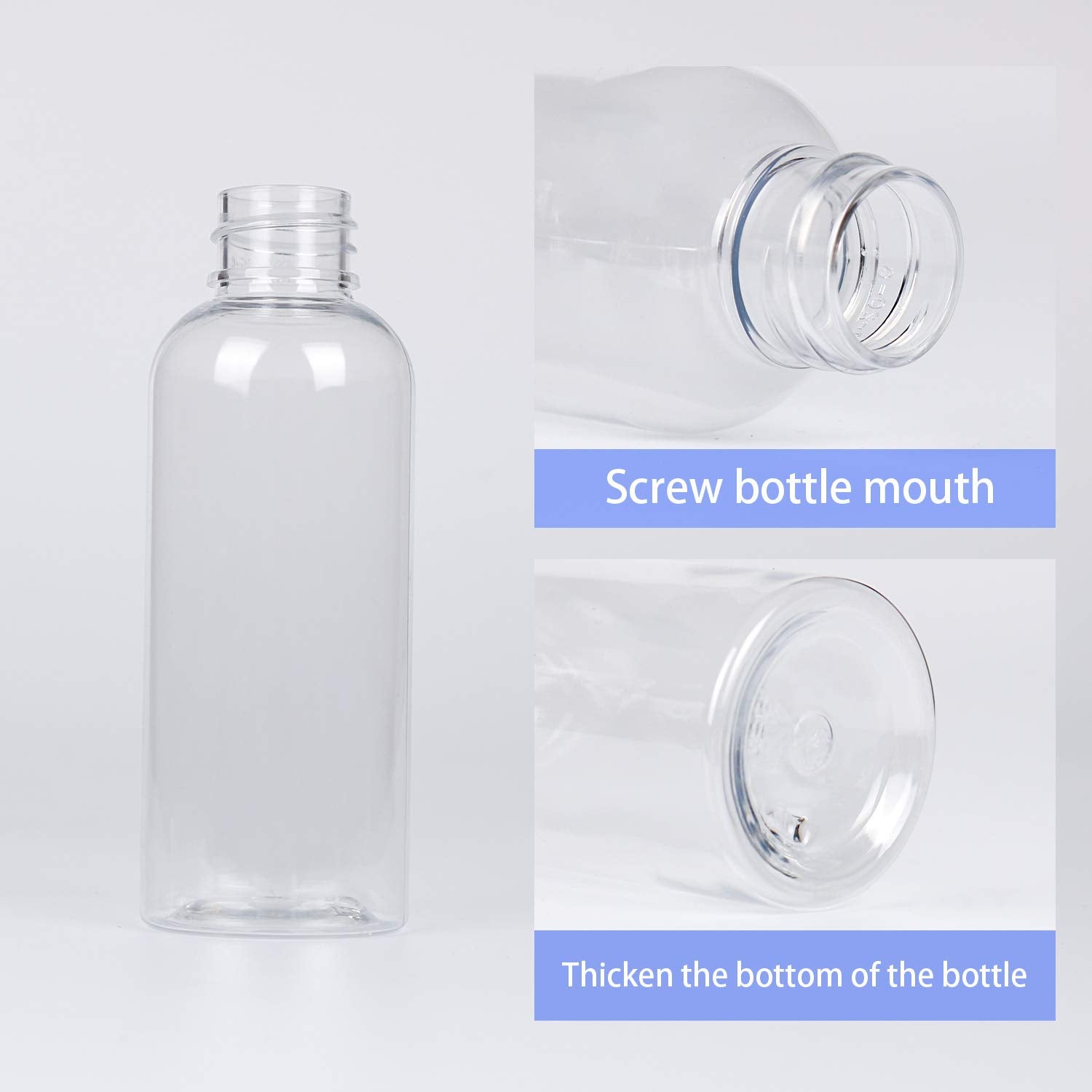 Trendbox 12 Pack Plastic Empty Bottles With Flip Cap For Shampoo, Lotions, Liquid Body Soap, Cream (2 Oz / 60 Ml)