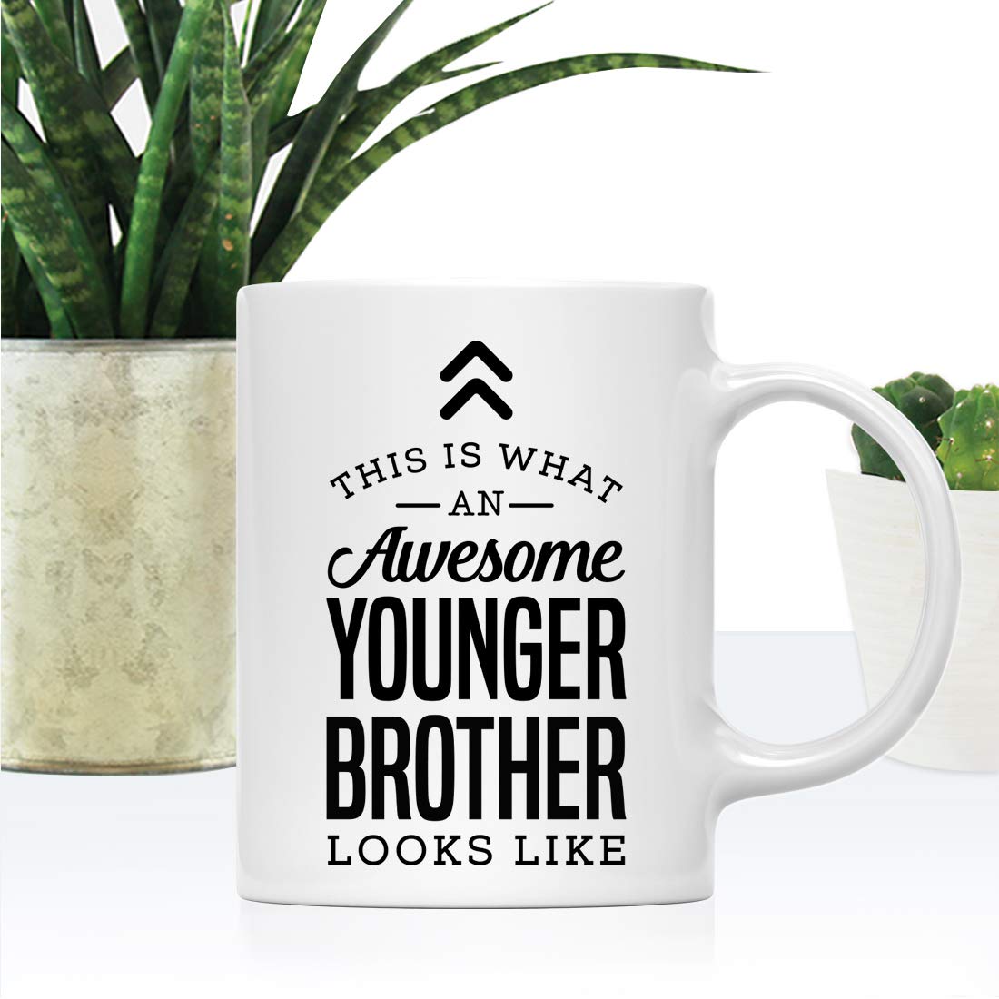 Andaz Press 11oz. Ceramic Coffee Tea Mug Gift, This is What an Awesome Younger Brother Looks Like, 1-Pack, Birthday Gift Ideas C