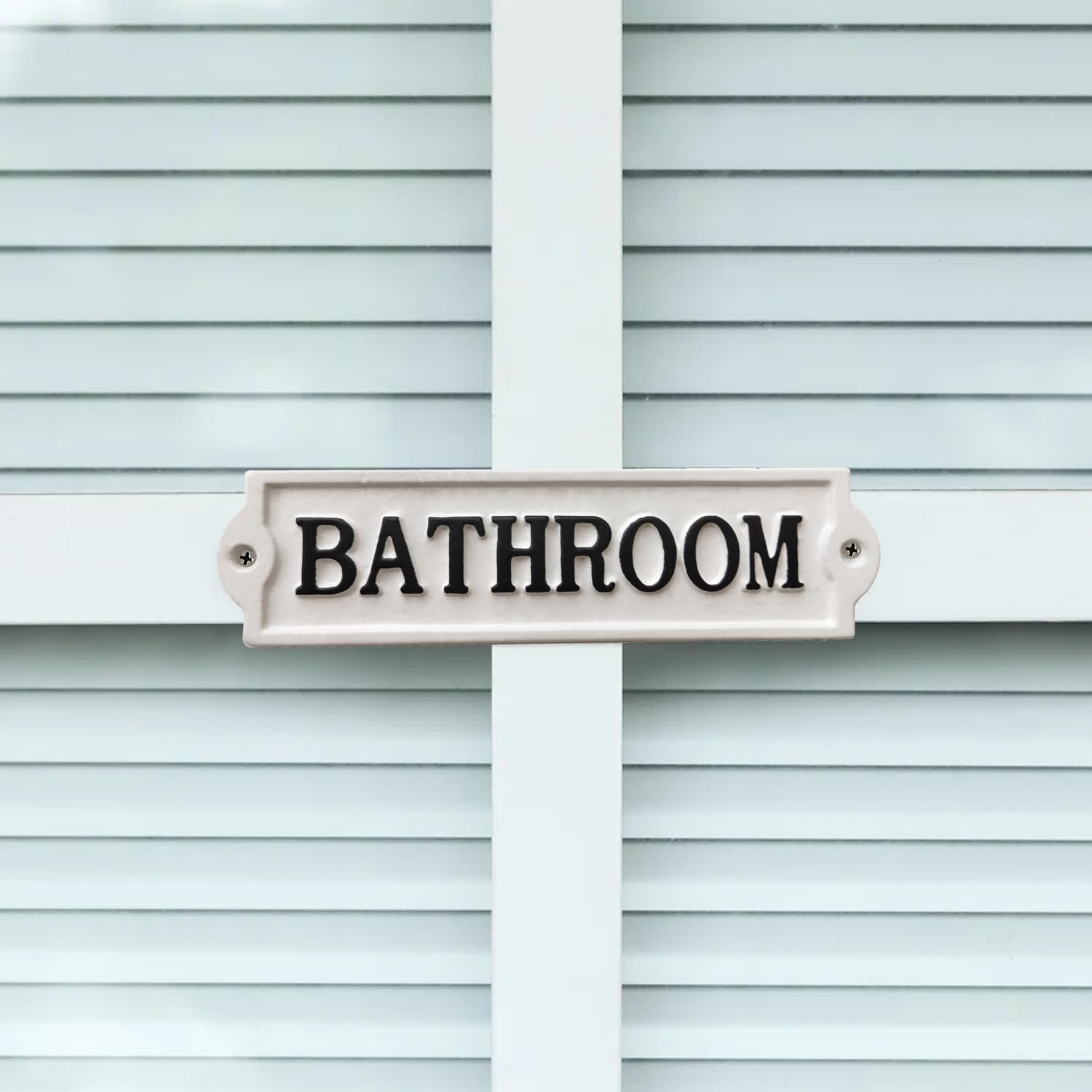 Metal Bathroom Sign - Cast Iron Door Room BATHROOM Plaques - Washroom Sign