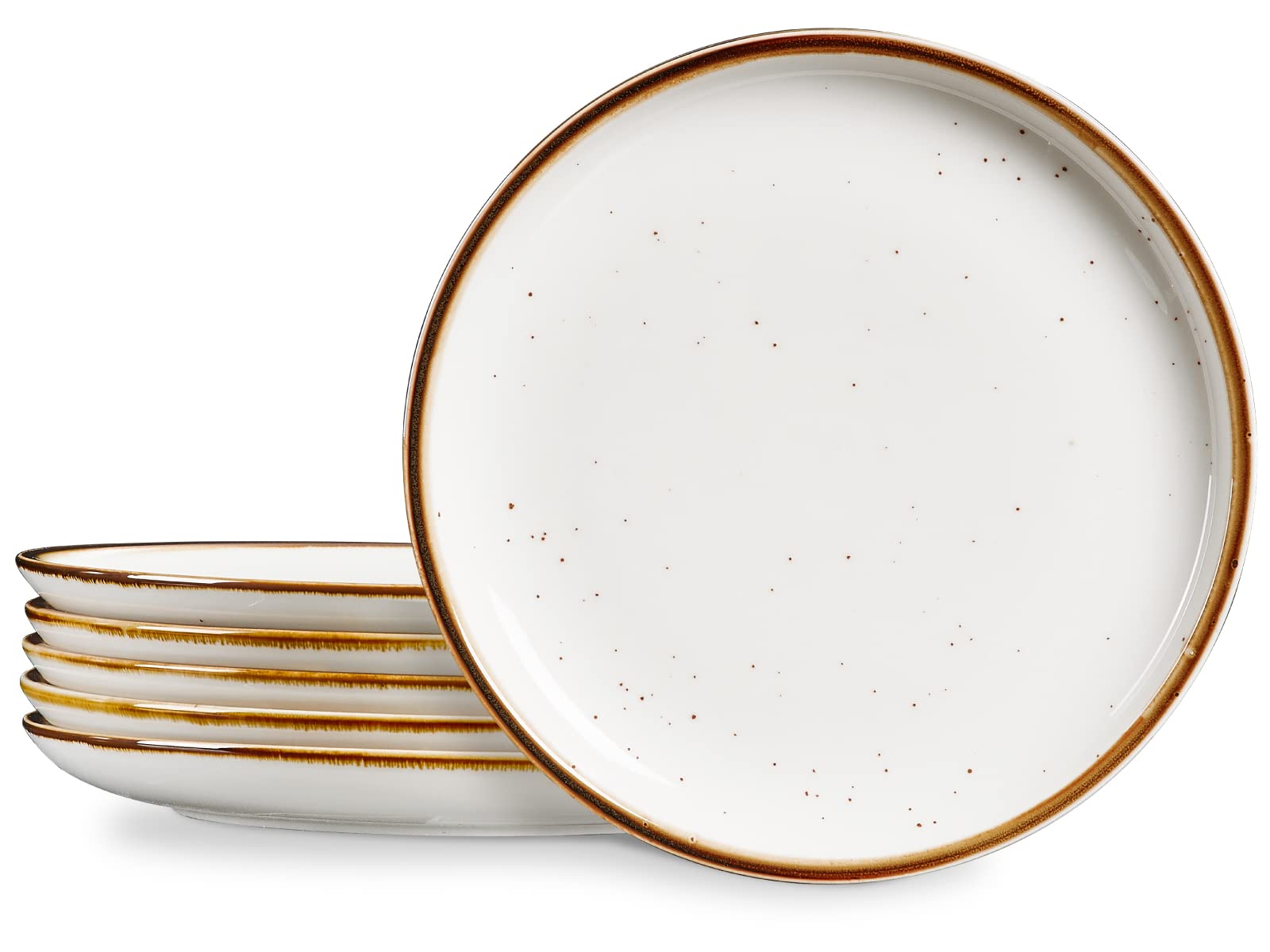 Onemore Ceramic Plates Set Of 6, 8.5 Inch Small Dinner Plates For Appetizer, Salad And Dessert. Oven, Microwave And Dishwasher S