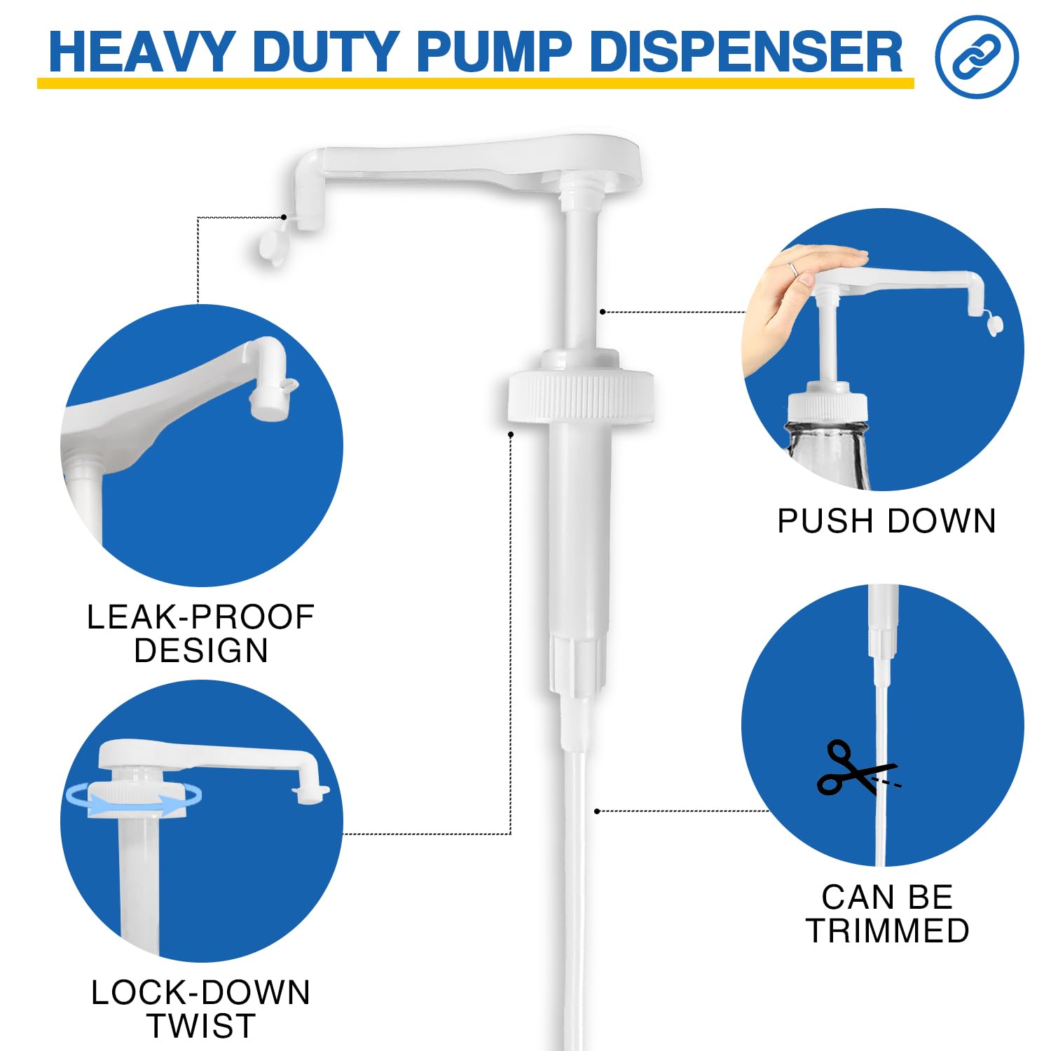 8Pcs Gallon Jug Pump Dispenser, 38-400 Leak Proof Pump For Gallon Jug - Lotion Shampoo Pump Cap Included, Fits 1 Gallon Bottle 6